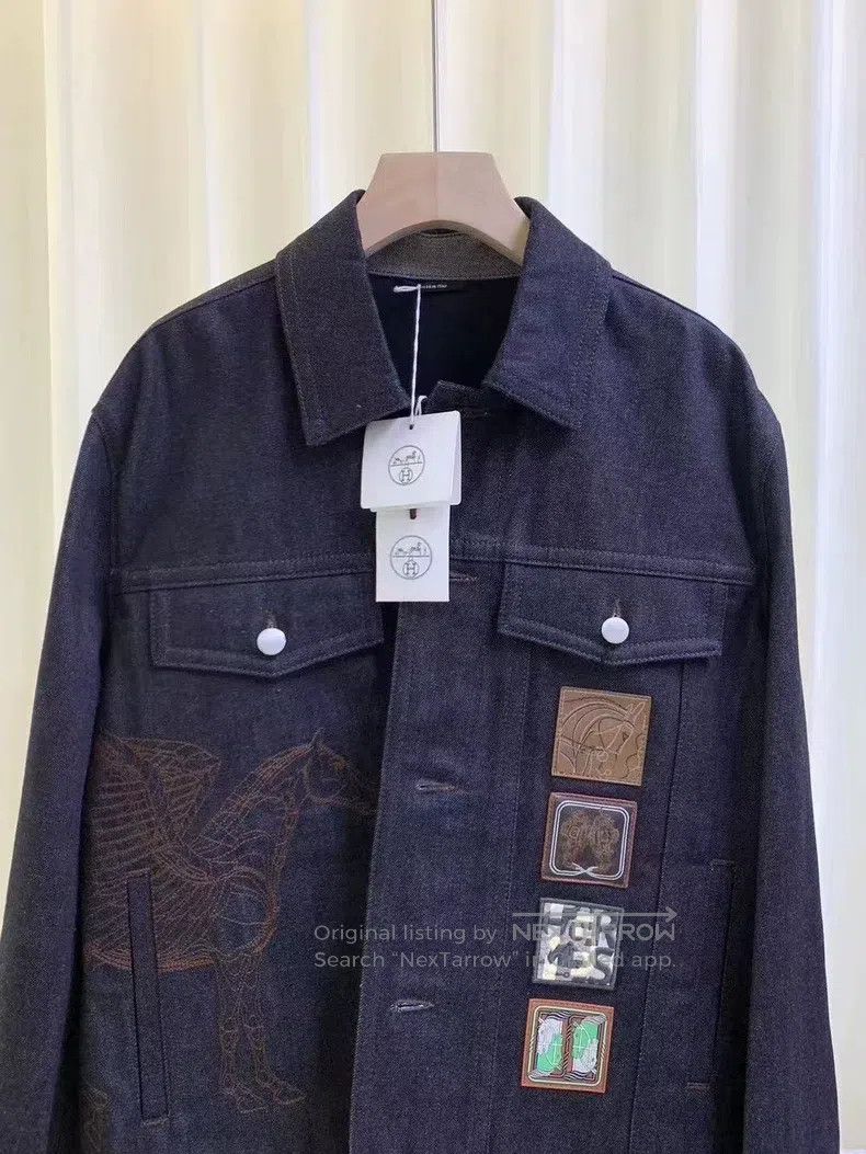 Hermes Hermes 23 Spring/Summer Flying Spur Embroidered Denim Jack Size US M / EU 48-50 / 2 - 3 Thumbnail
