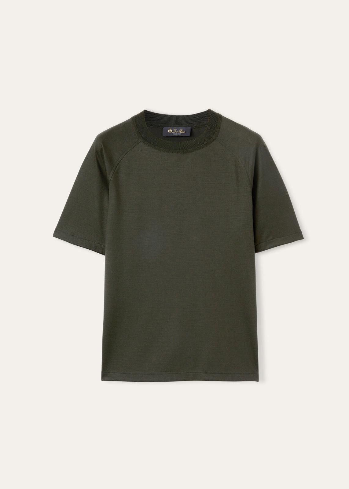 Loro Piana o1srvl11e0125 FAN6590 Tadami T-Shirt in Dark Green Size L / US 10 / IT 46 - 1 Thumbnail