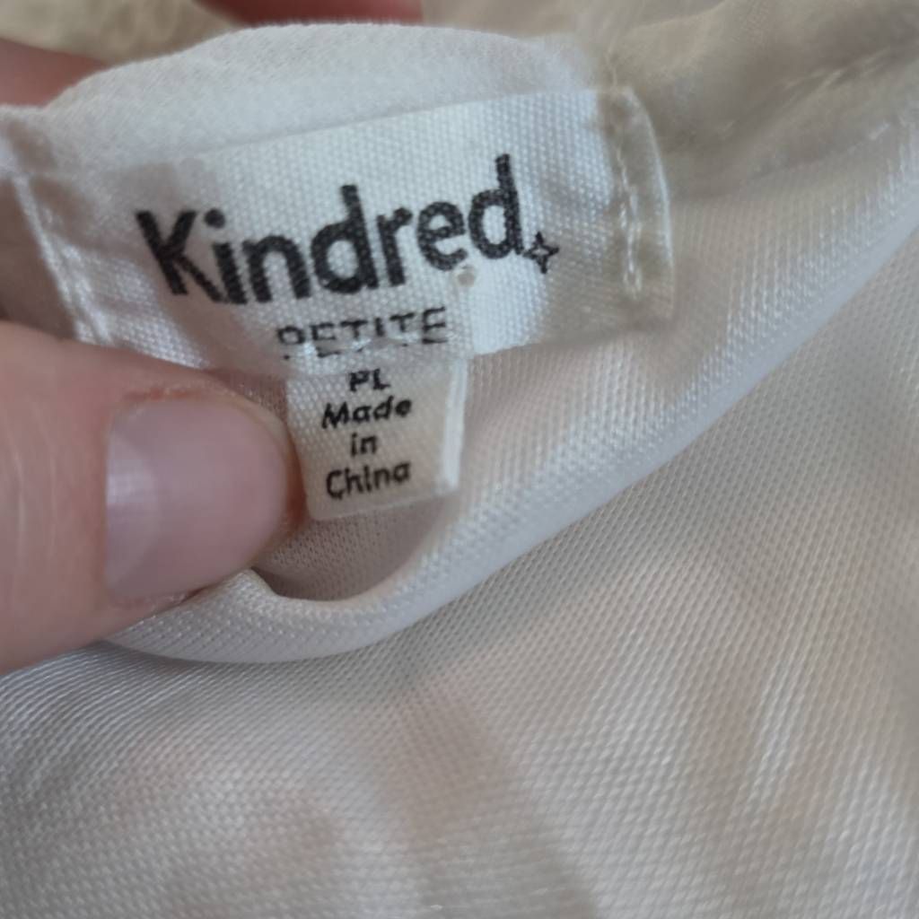 Anthropologie Kindred Women's Size Petite Large White Sheer Floral Embroid Size L / US 10 / IT 46 - 2 Thumbnail