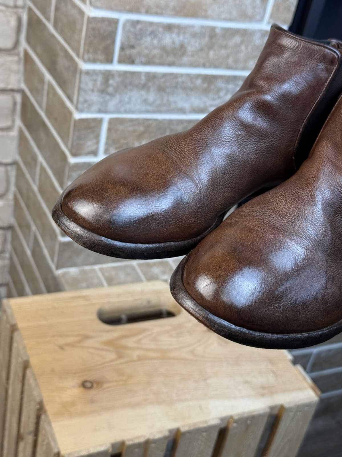 Officine Creative × Vintage Officine Creative Brown Leather Ceton Chealsea Boots Size US 9 / IT 39 - 6 Thumbnail