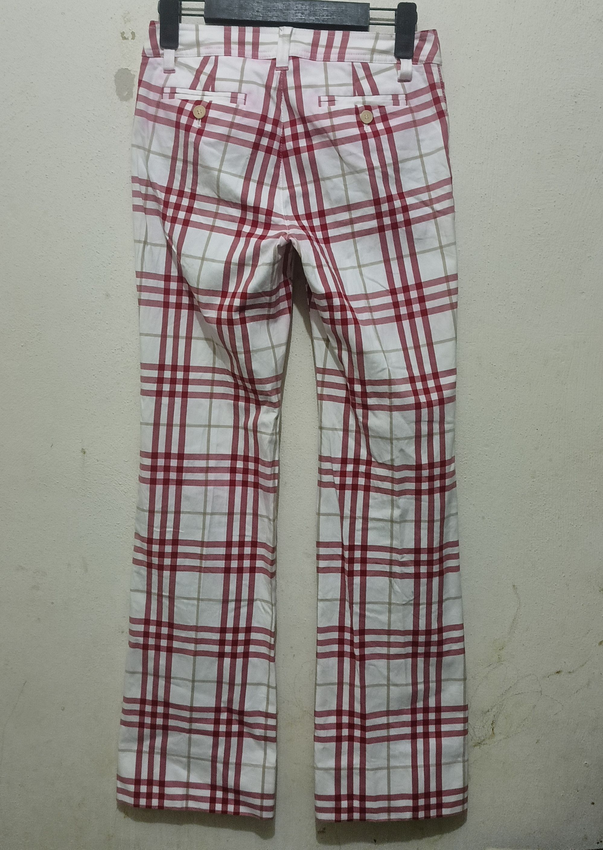 Burberry Vintage Rare Burberry Red Nova Check Pants Size 28" / US 6 / IT 42 - 9 Thumbnail