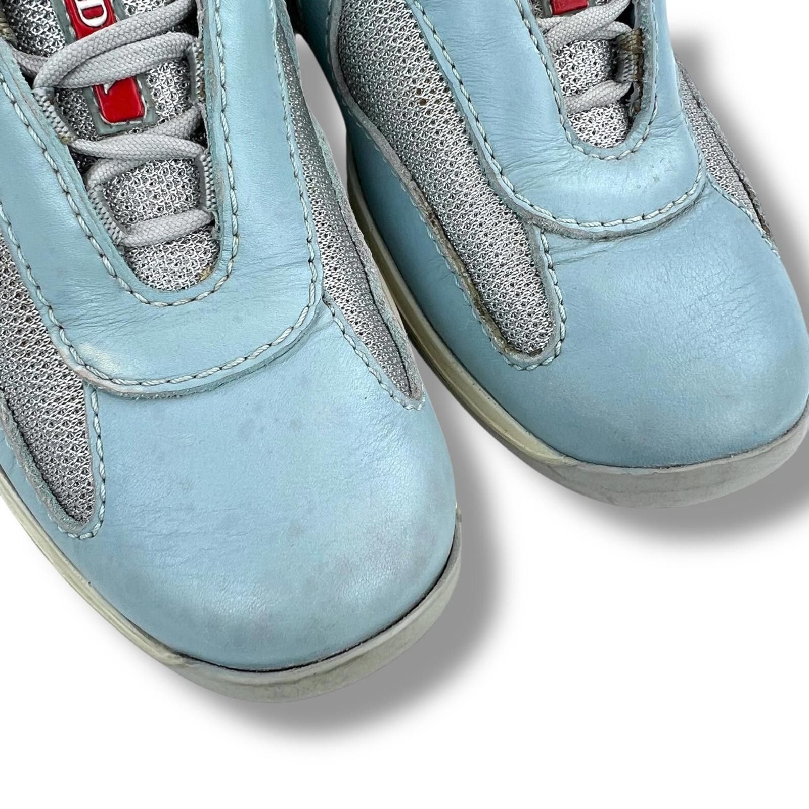 Prada Prada Baby Blue Americas Cup Trainers Size US 6 / IT 36 - 4 Thumbnail