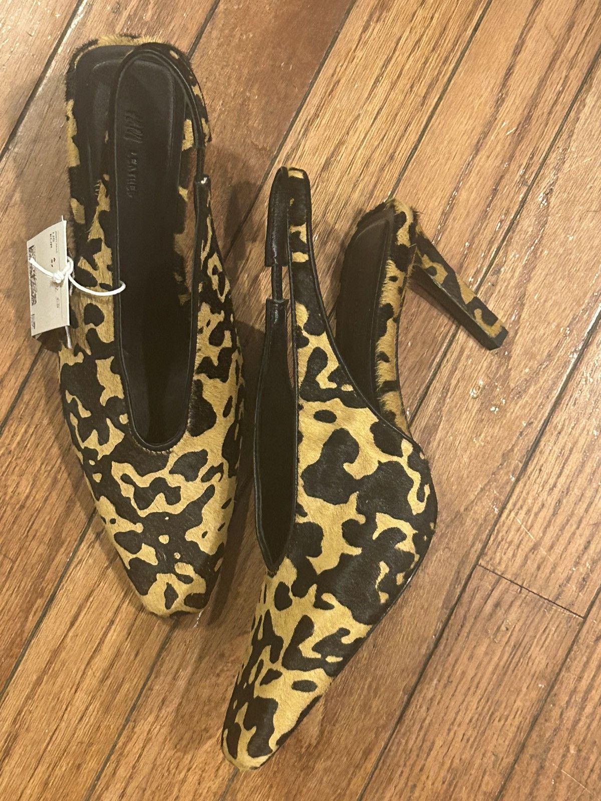 H&M H&M leather sling back animal print heels Size US 6 / IT 36 - 2 Thumbnail