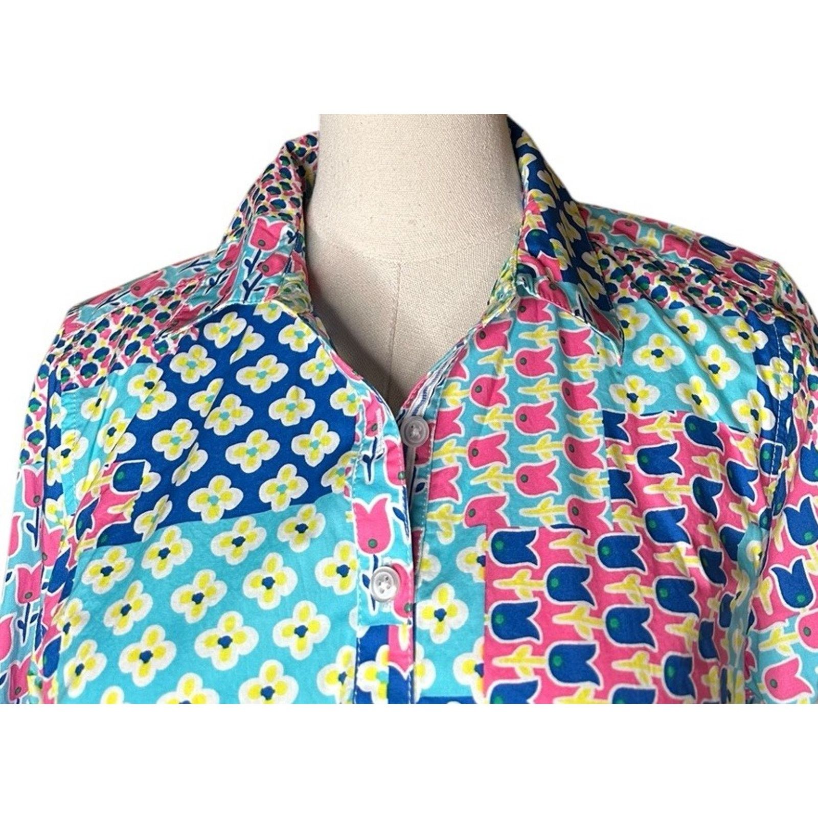 Other Talbots Island Patchwork Floral Print Belted Shirt Dress 4 Size S / US 4 / IT 40 - 4 Thumbnail