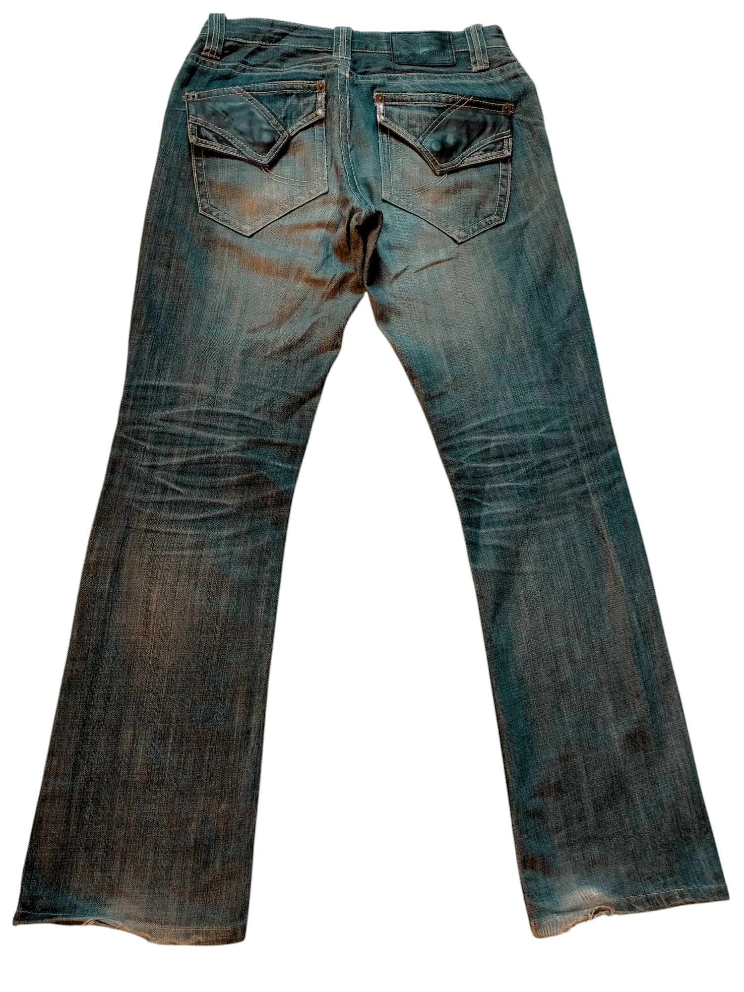 If Six Was Nine × Japanese Brand Flare Jeans Semantic Design Leather pocket Boot cut Denim Size US 31 - 2 Thumbnail