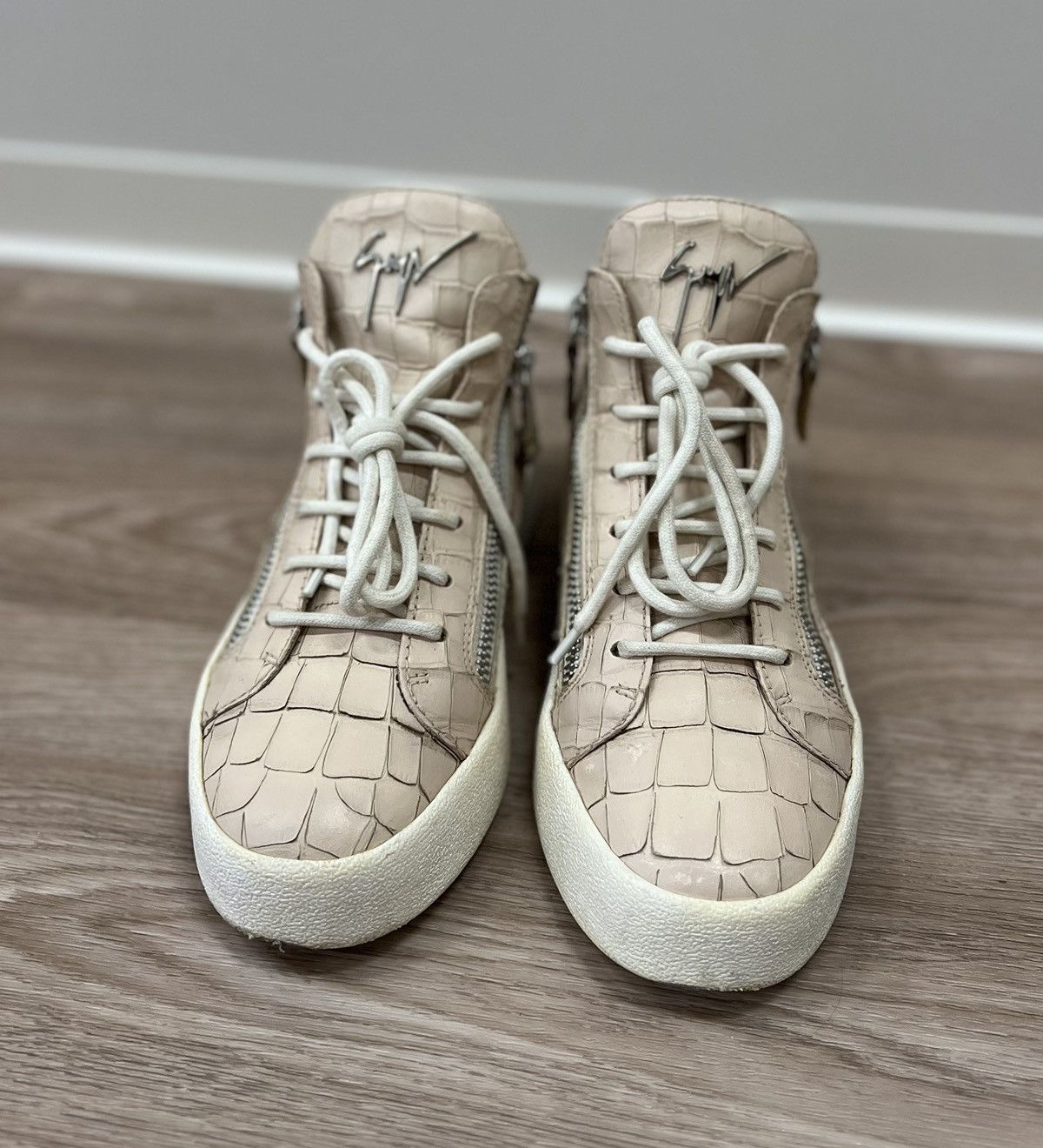 Giuseppe Zanotti Giuseppe Zanotti Leather Python High Top Sneakers Size US 9.5 / IT 39.5 - 3 Thumbnail