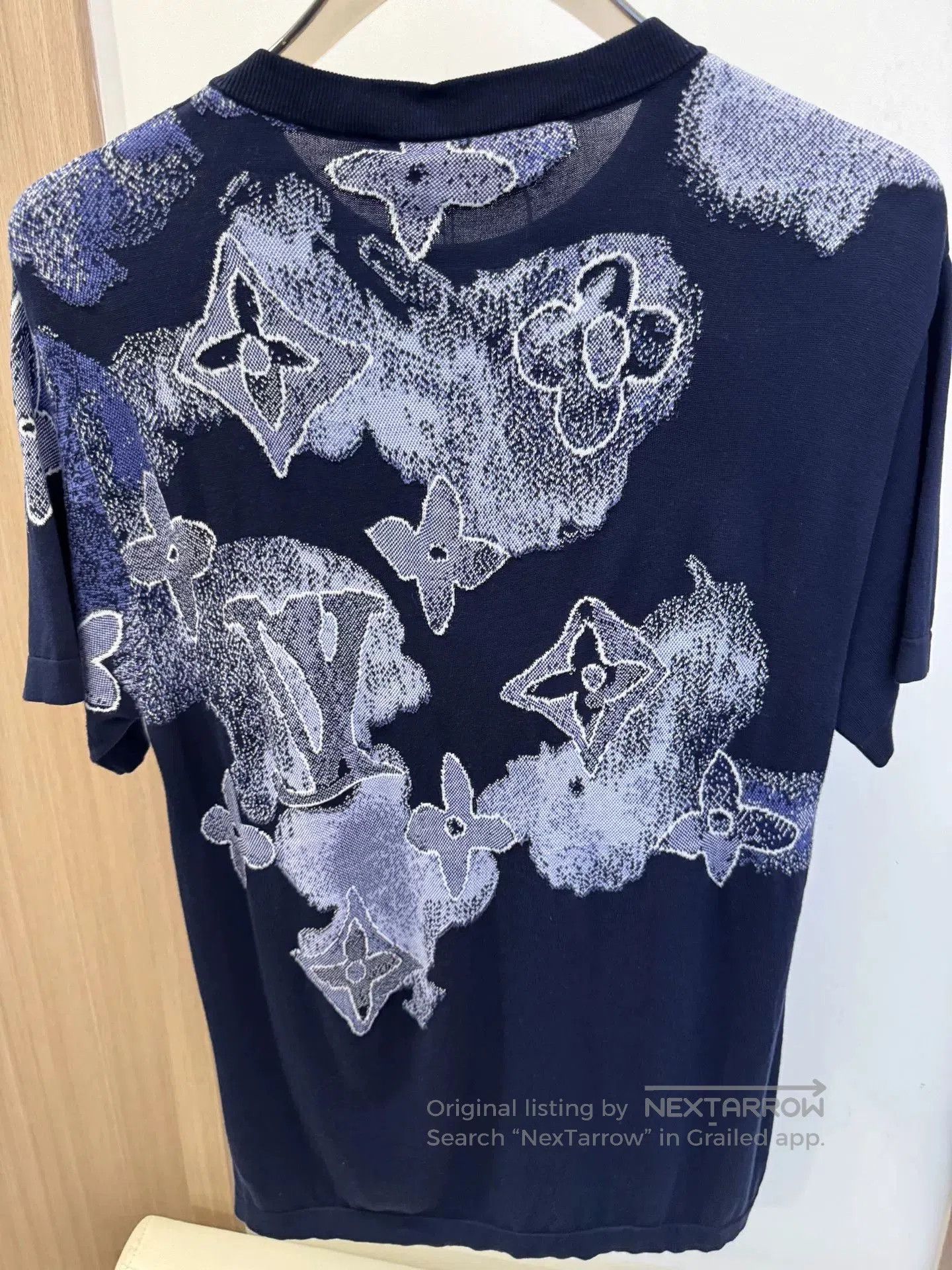 Louis Vuitton Louis Vuitton Blue Ink-Patterned Knit Tee. Size US M / EU 48-50 / 2 - 2 Thumbnail