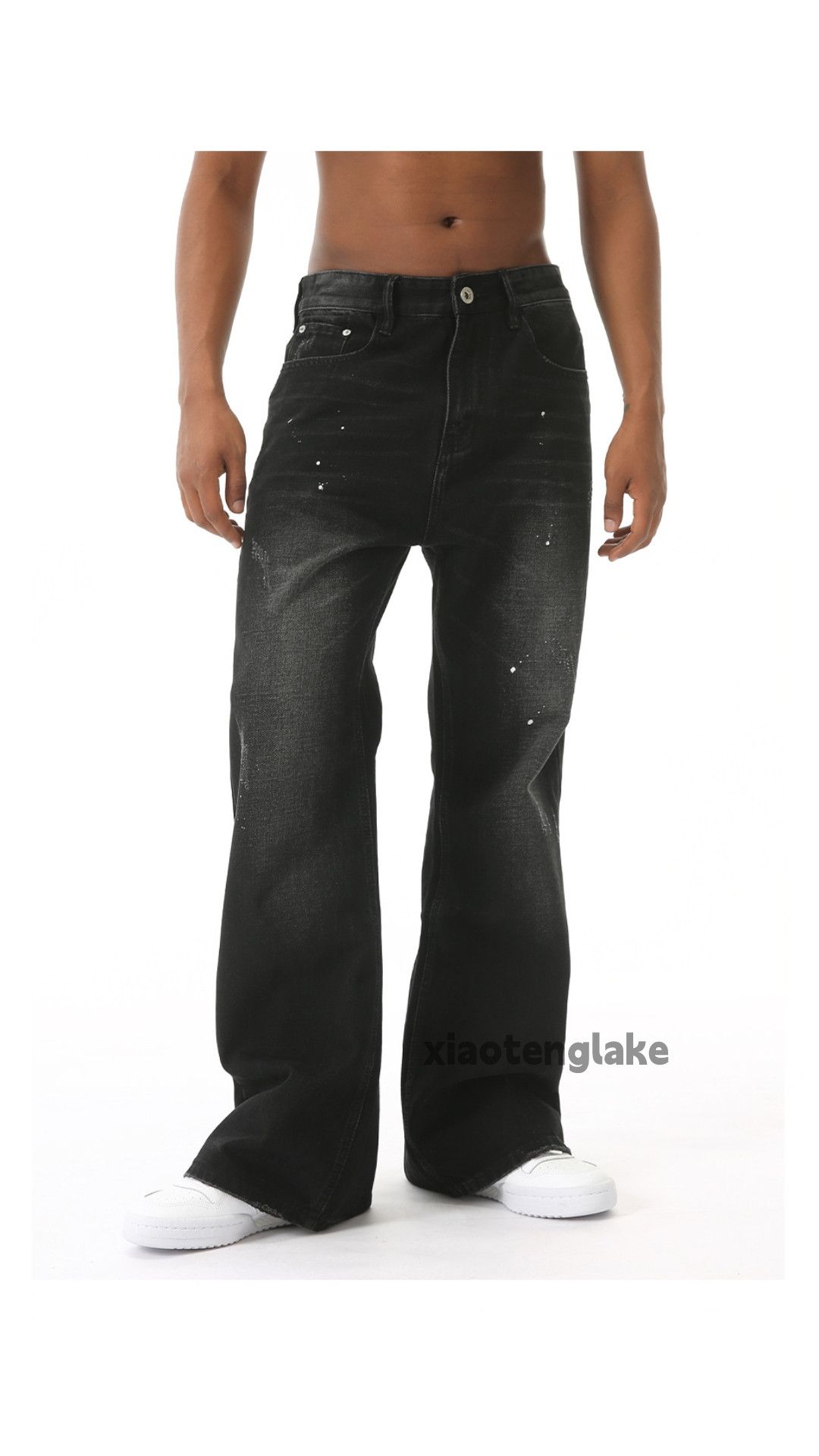Jean × Vintage washed faded hiphop punk grunge paint bootcut jeans Size US 30 / EU 46 - 2 Thumbnail