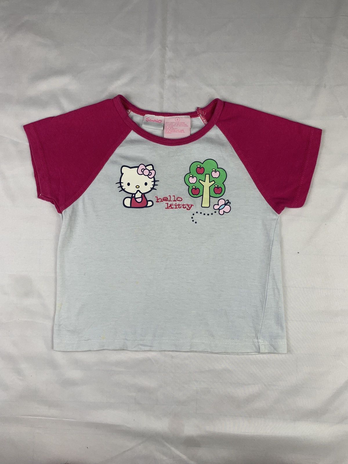 Anime 2000s Hello Kitty by Sanrio Cute Embroidered Icon Baby Tee Size XS / US 0-2 / IT 36-38 - 1 Thumbnail