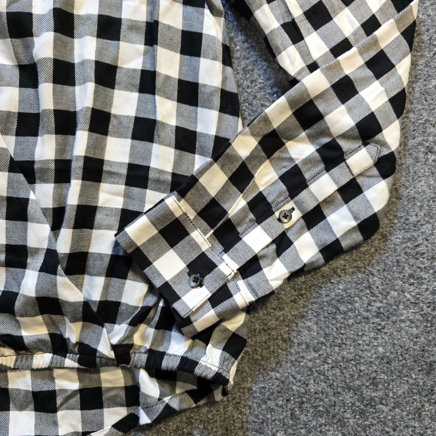 Madewell Madewell Shirt Womens Medium Black Plaid Faux Wrap Gingham Long Sleeve Casual Size M / US 6-8 / IT 42-44 - 4 Thumbnail