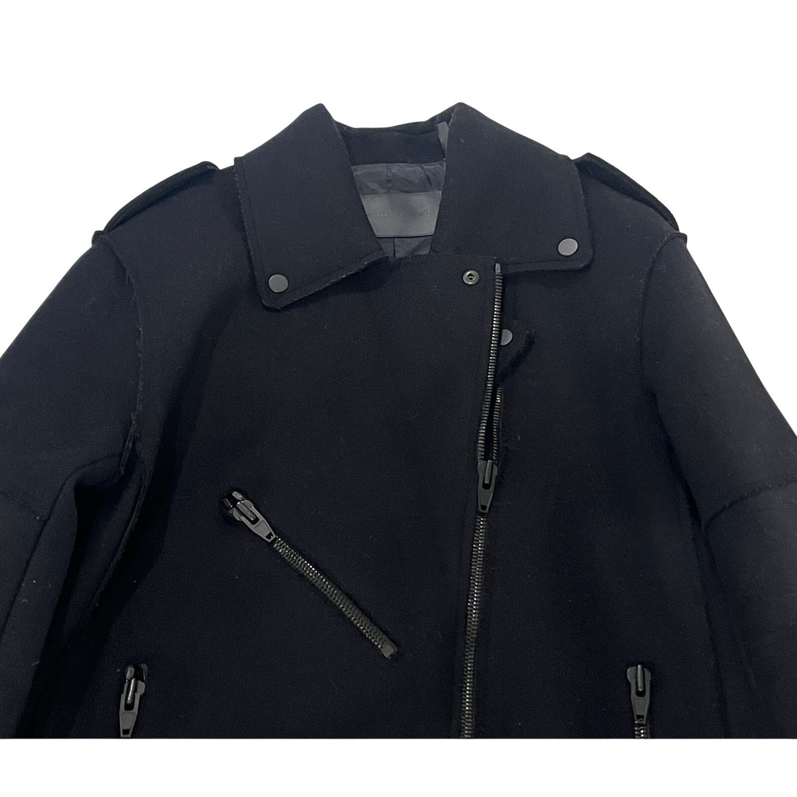 Alexander Wang × H&M *R50 ALEXANDER WANG x H&M Women's Wool Biker Jacket Size 8 Size M / US 6-8 / IT 42-44 - 4 Thumbnail