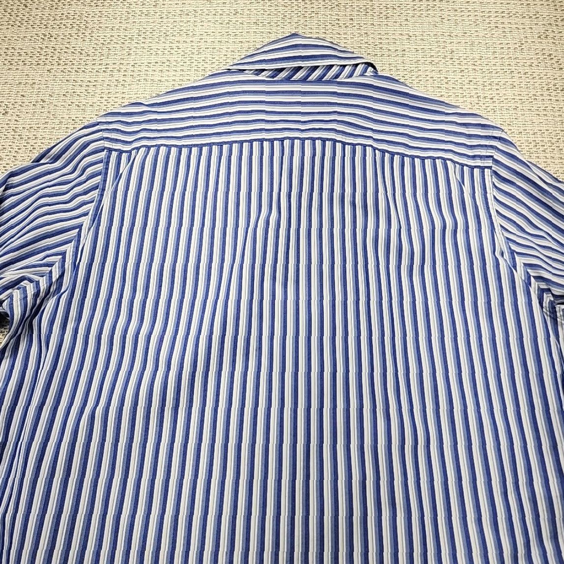 American Eagle Outfitters AEO Blue Issue Button Up Shirt Mens XL Long Sleeve Striped Casual Button-Up Size US XL / EU 56 / 4 - 7 Thumbnail