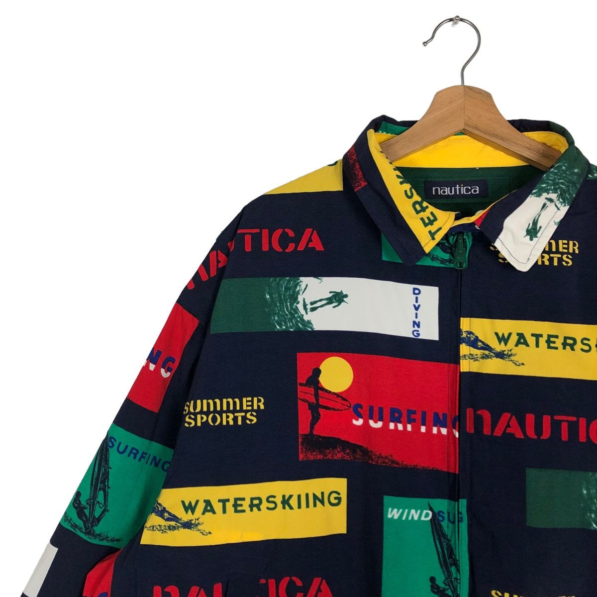 Nautica 🔥90s Bomber Jacket Reversible Overprint Nautica Color Block Size US XL / EU 56 / 4 - 5 Thumbnail