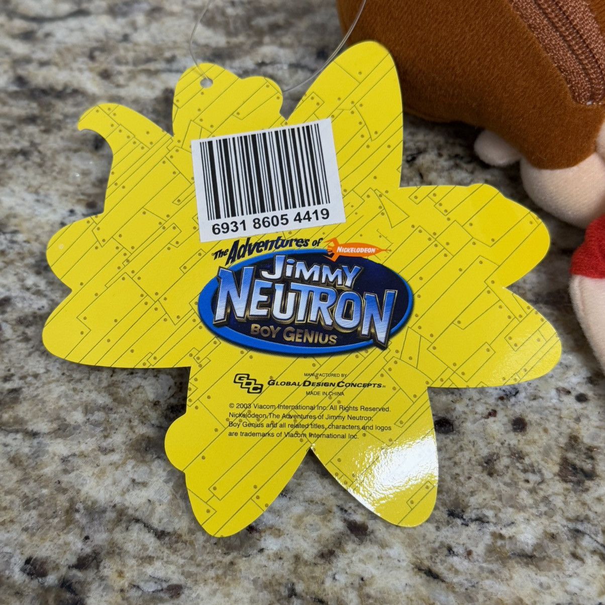 Nickelodeon × Vintage 2003 Jimmy Neutron Plush Zipper Coin Pouch Bag Keychain 10” Size ONE SIZE - 4 Thumbnail
