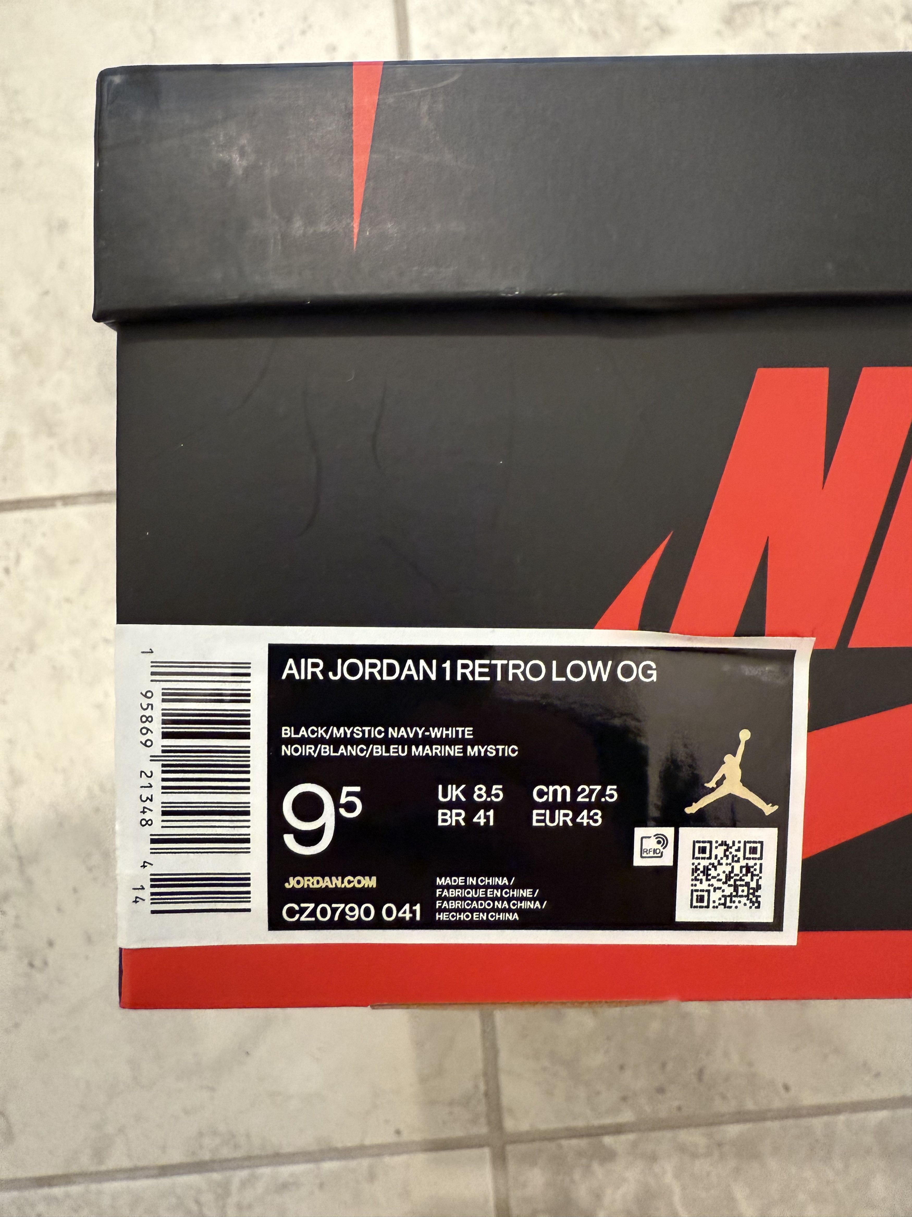Jordan Brand Air Jordan 1 Low OG Mystic Navy CZ0790-041 US Men's 9.5 Size US 9.5 / EU 42-43 - 9 Thumbnail