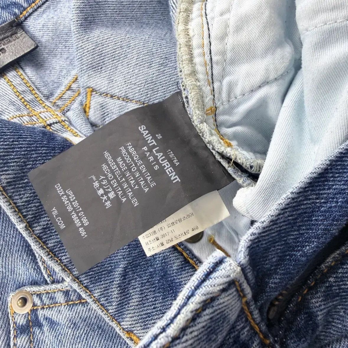 Saint Laurent Paris Saint Laurent D02 Hedi Slimane Distressed Denim Pants Size US 28 / EU 44 - 5 Thumbnail