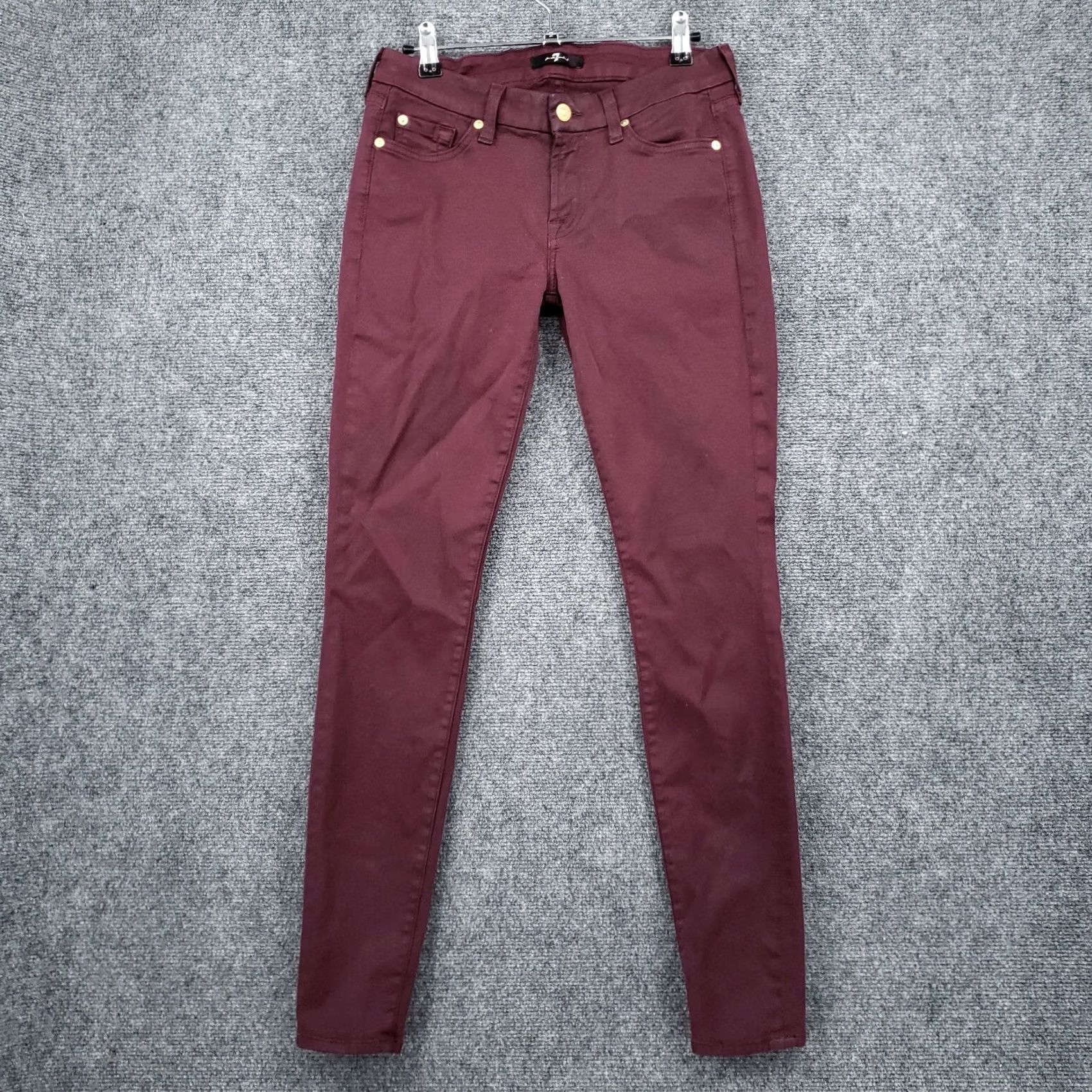 7 For All Mankind 7 For All Mankind Jeans Womens Red Skinny Stretch Low Rise Dark Wash Size 28 Zip Fly Size 28" / US 6 / IT 42 - 2 Thumbnail