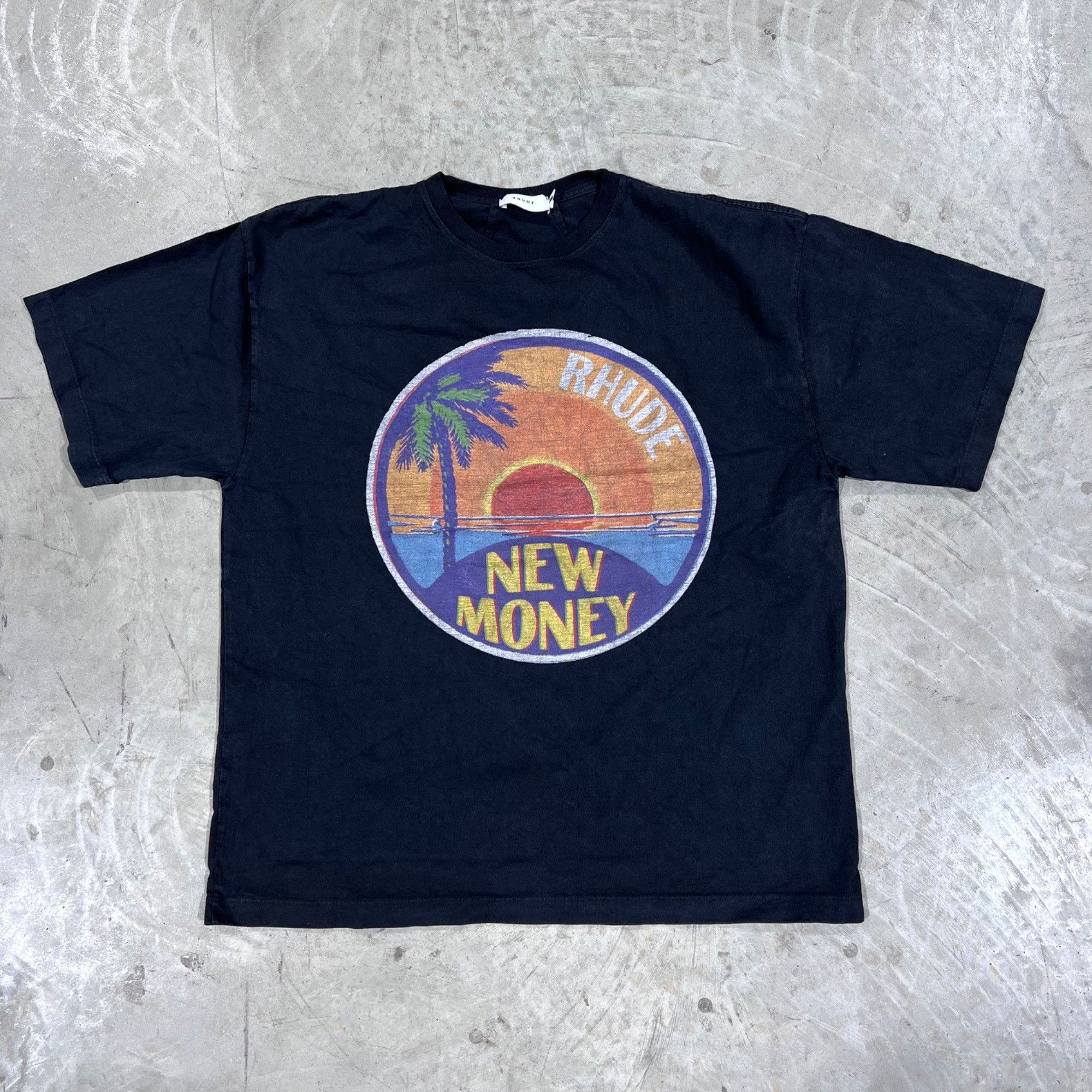 Rhude NEW RHUDE NEW MONEY BLACK TEE SZ MEDIUM Size US M / EU 48-50 / 2 - 2 Thumbnail