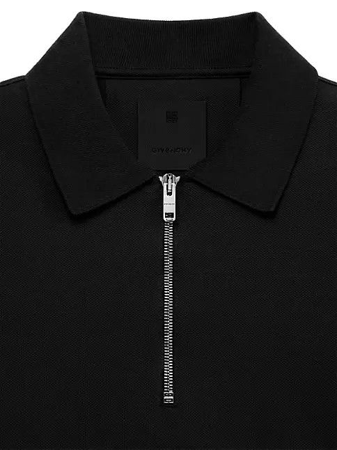 Givenchy o1srvl11e0924 Archetype Zipped Polo Shirt In Cotton in Black Size US L / EU 52-54 / 3 - 2 Thumbnail