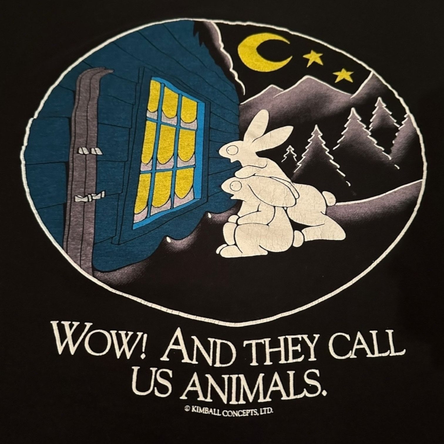 Fruit Of The Loom Wow! And they call us animals raunchy cartoon tee Size US XL / EU 56 / 4 - 2 Thumbnail