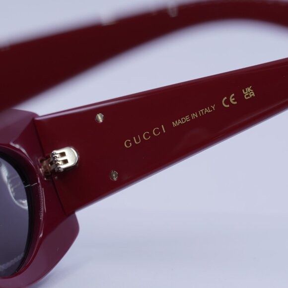 Gucci 🕶️ New Gucci GG1843S 006 Sunglasses - Shiny Black/Burgundy Size ONE SIZE - 8 Thumbnail
