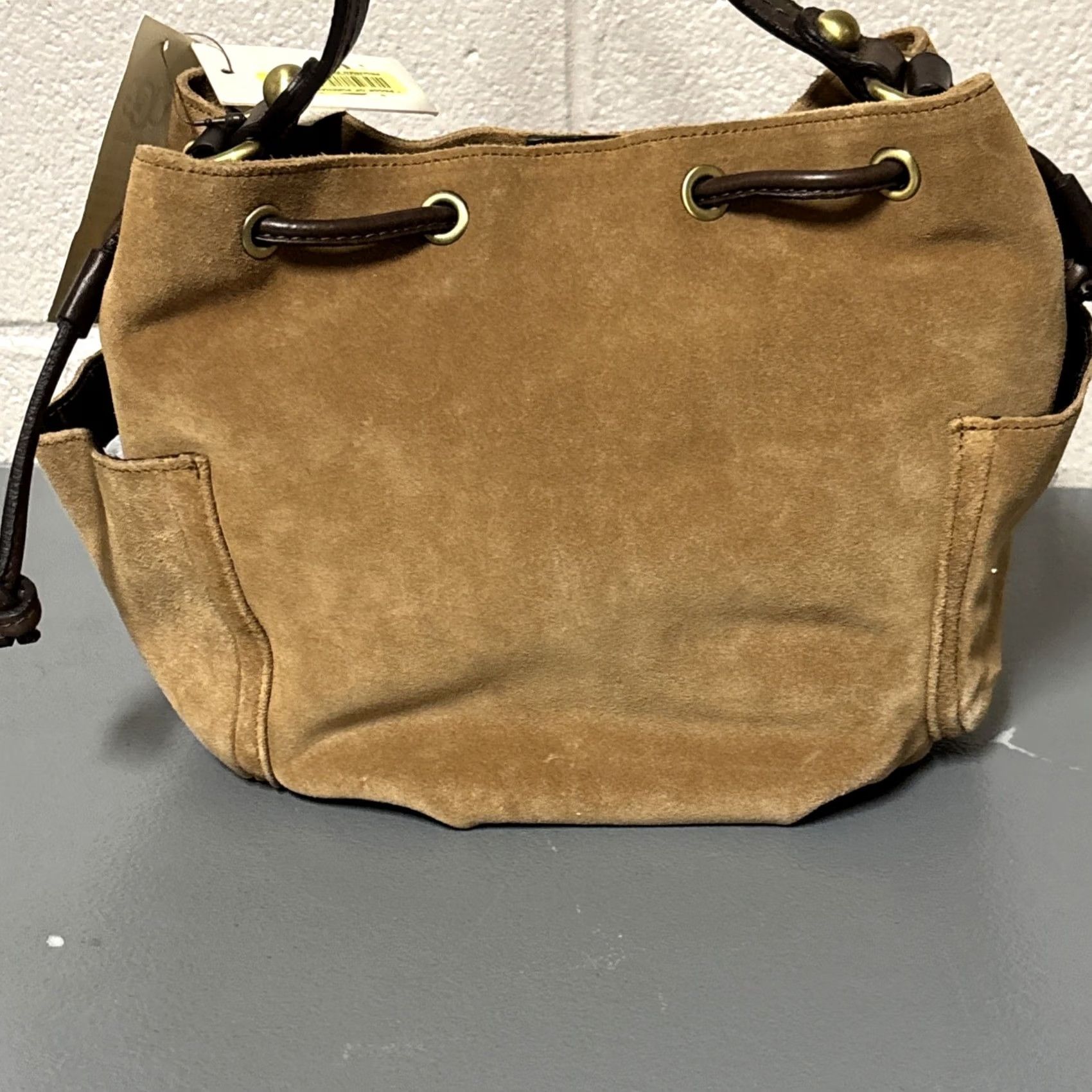 Ugg VINTAGE UGG Australia Shearling Medium Pouchette NWT Brown Purse Handbag Bucket Style Womens Bag Size ONE SIZE - 6 Thumbnail