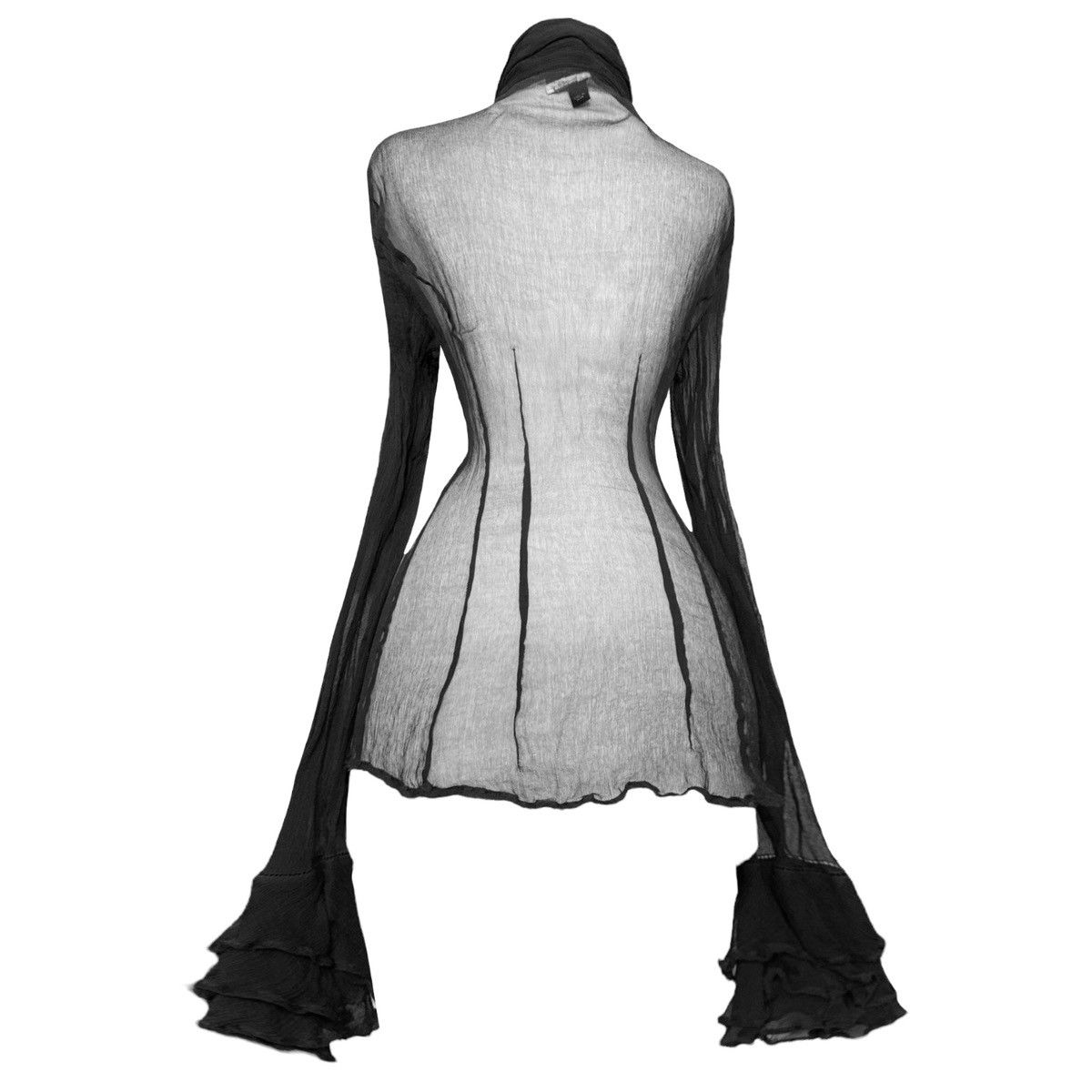 Dolce & Gabbana Dolce and Gabbana black ruffled blouse Size S / US 4 / IT 40 - 2 Thumbnail