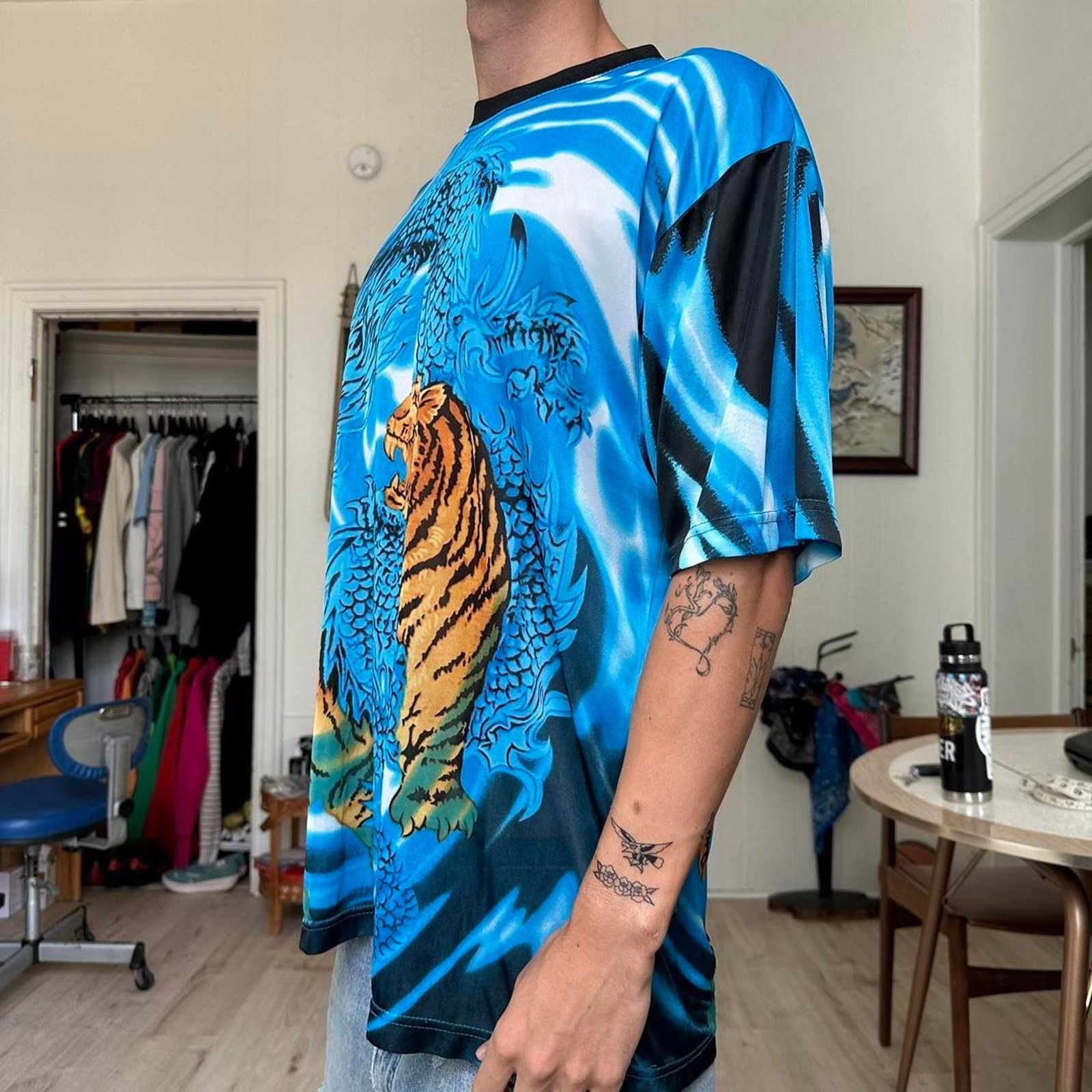 Vintage Vintage 00s No Boundaries Tattoo Jersey Shirt Top Size US XL / EU 56 / 4 - 7 Thumbnail
