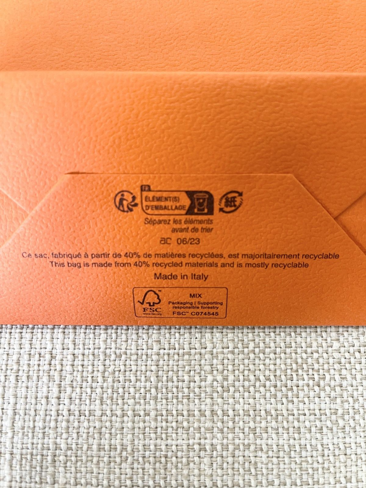 Hermes Authentic Hermes Orange Small Shopping Bag Size ONE SIZE - 6 Thumbnail
