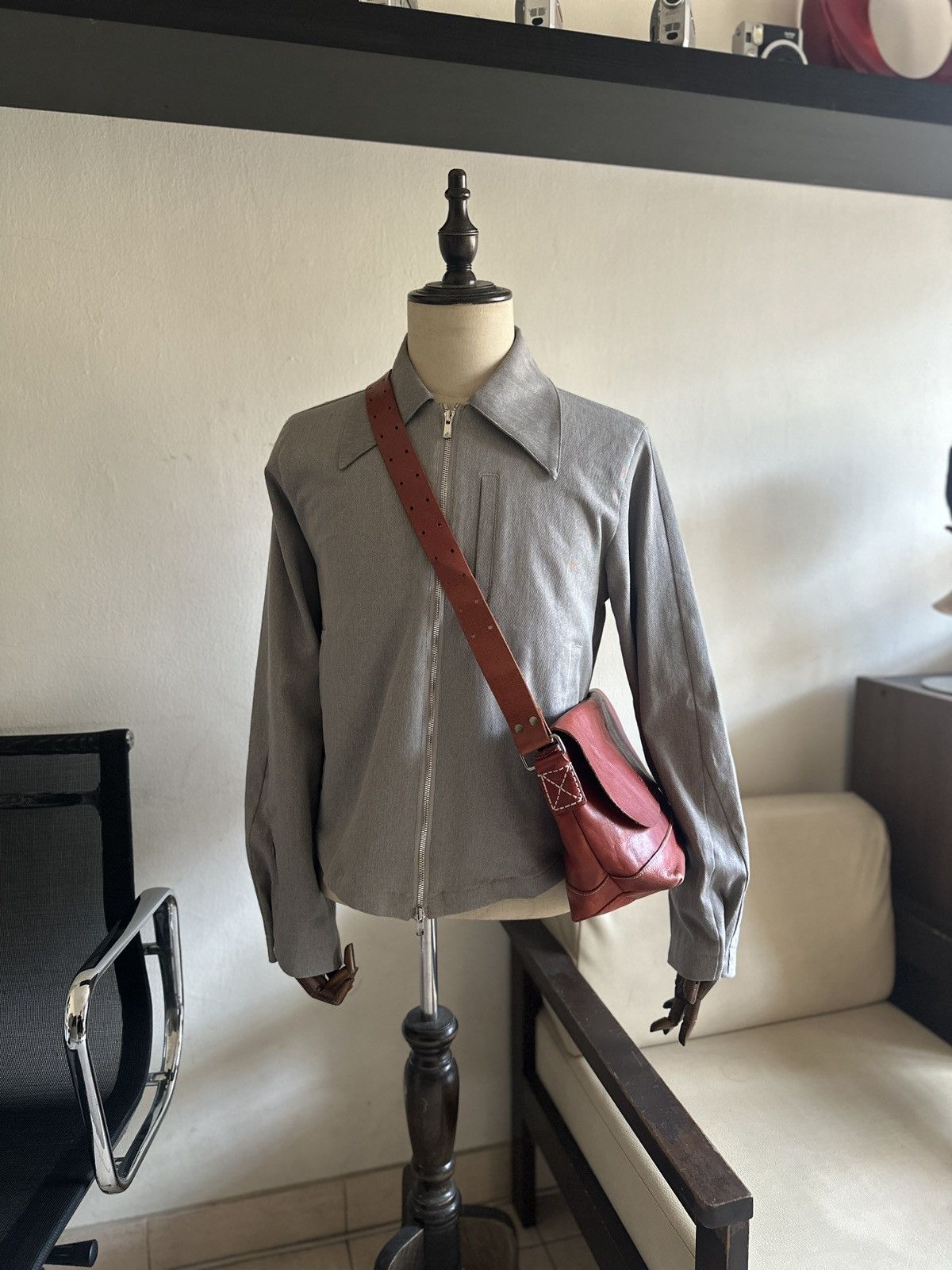 Comme des Garcons Homme Vintage Japan made Red Leather Patina Sling Bag Size ONE SIZE - 15 Thumbnail