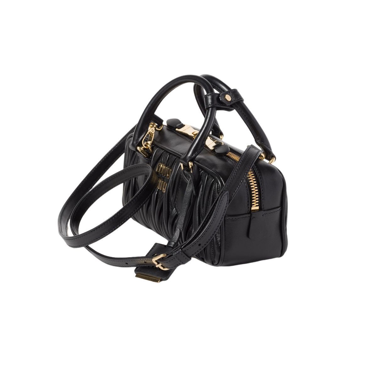 Miu Miu MIU MIU Arcadie Regular $3200 Black Nappa Leather Handbag Ne Size ONE SIZE - 2 Thumbnail