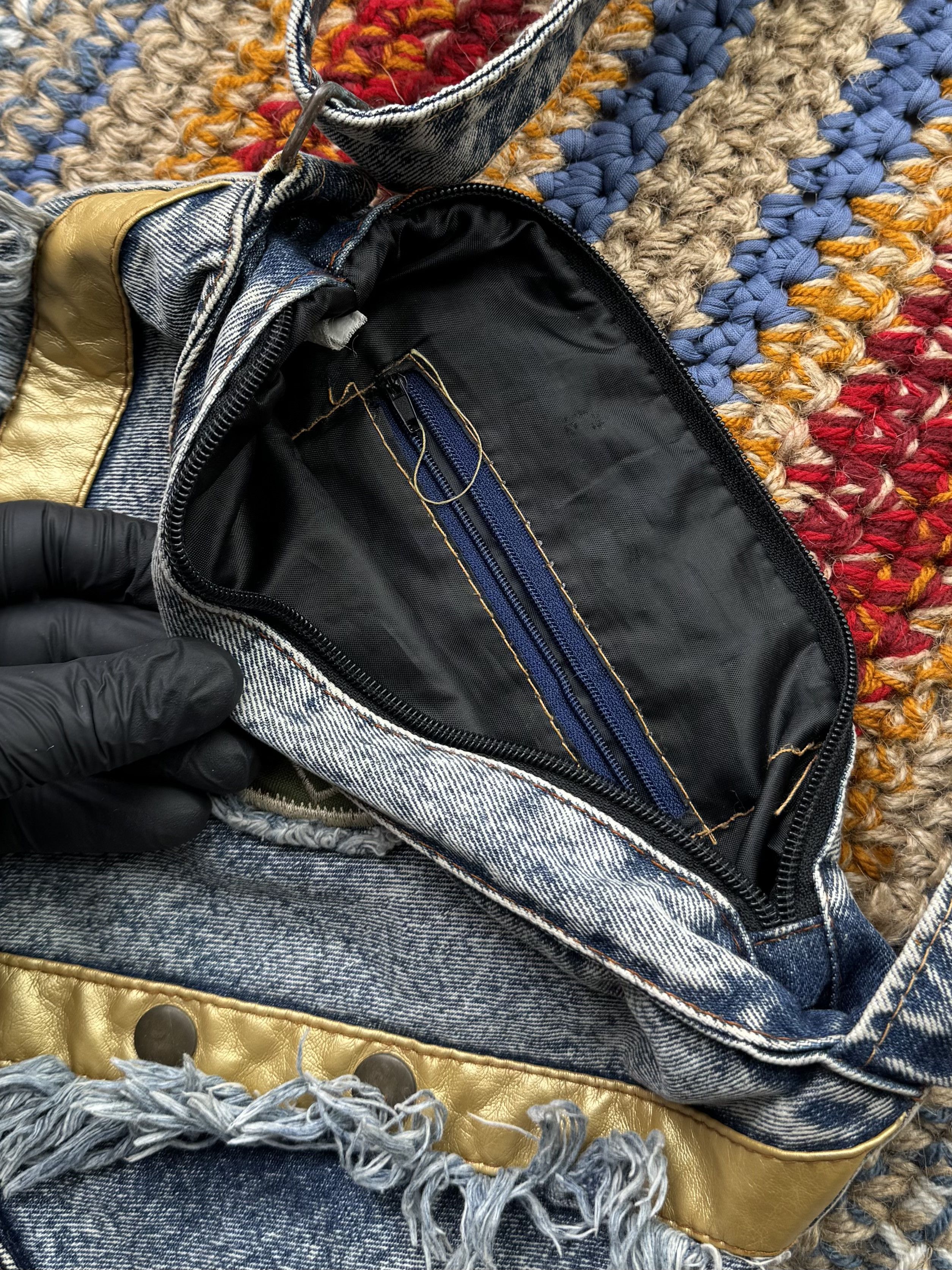 Vintage Vintage Distressed Denim Bag (E4) Size ONE SIZE - 4 Thumbnail