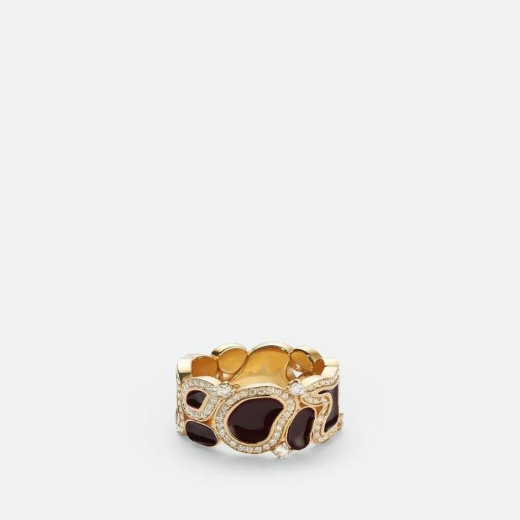 Bottega Veneta o1n1vont1124 Size: 17 / Lava Ring in Burgundy/Gold Size ONE SIZE - 4 Thumbnail