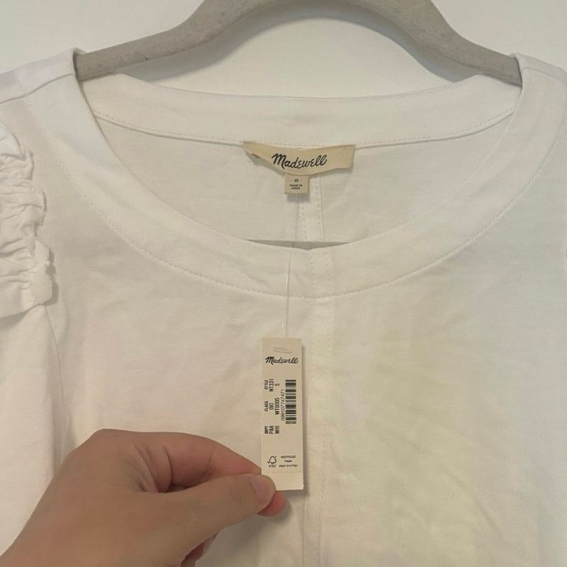 Madewell NWT Madewell Puff-Sleeve Tee In White Size Small Size S / US 4 / IT 40 - 5 Thumbnail