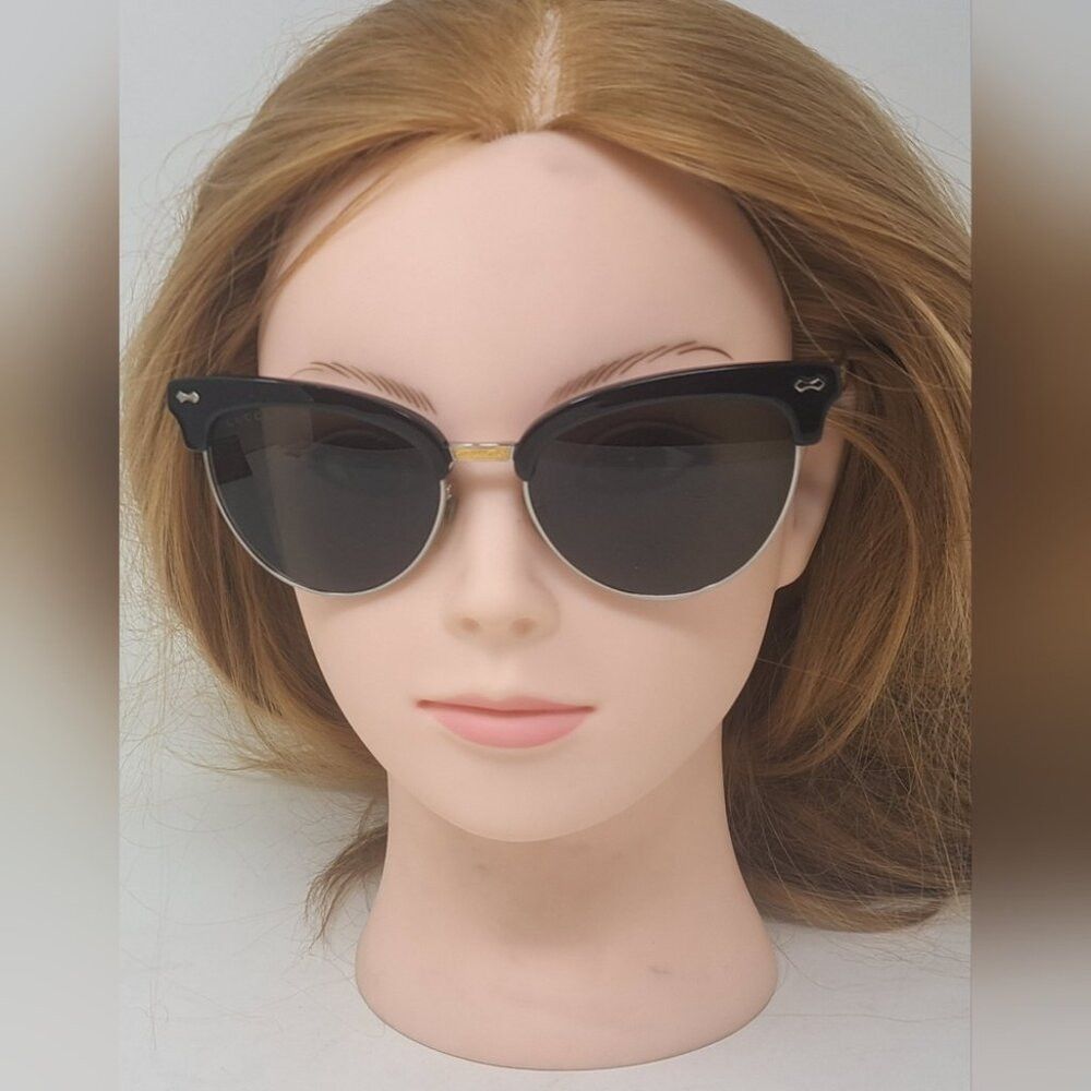 Gucci Gucci Womens Sunglasses Damascato Cat Eye Blck Gold Filigra Size ONE SIZE - 3 Thumbnail