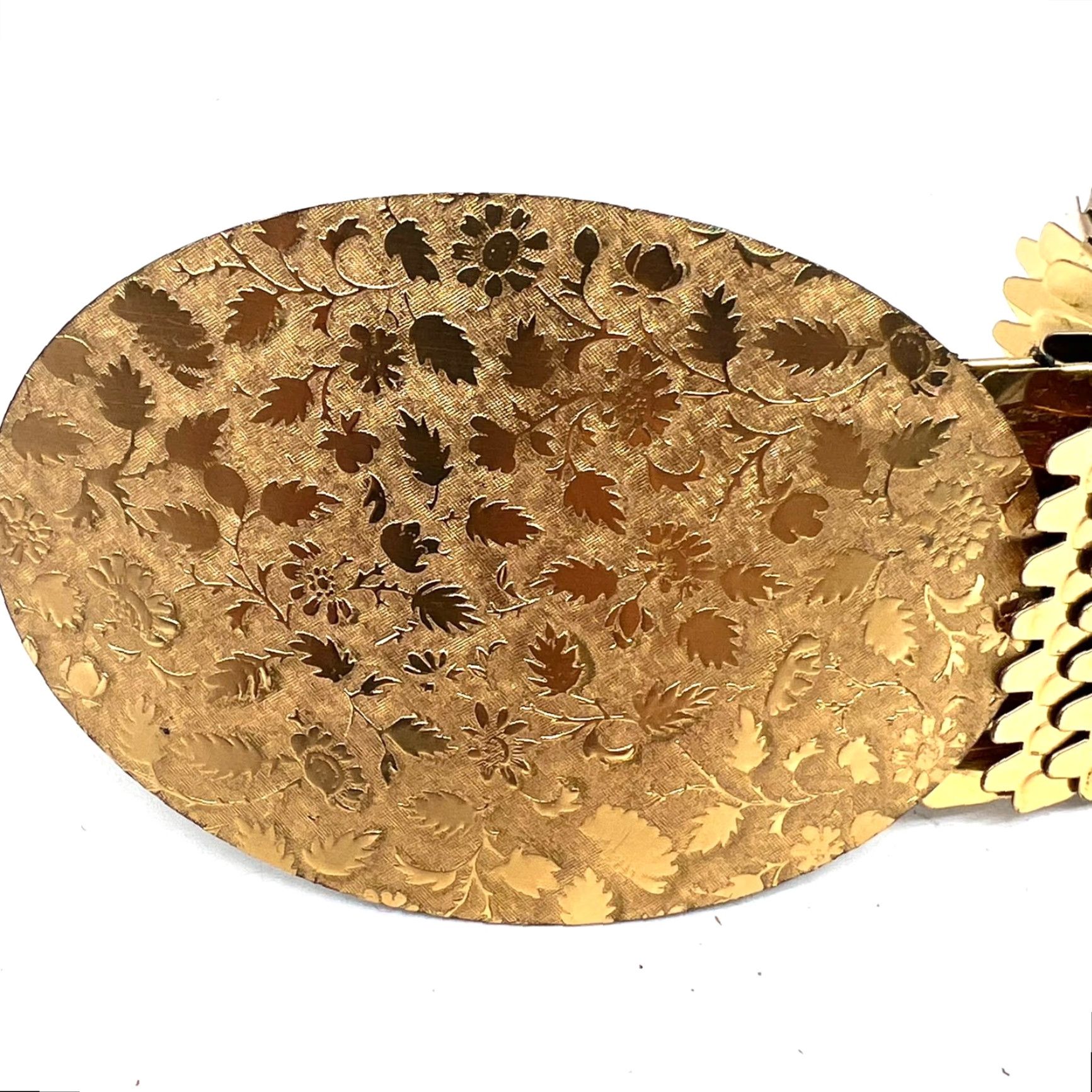 Vintage VINTAGE Reptile Design Belt Women 70s Belt SZ 23" Gold 2" Adjustable University Style Fashion Belt Womens Size ONE SIZE - 2 Thumbnail