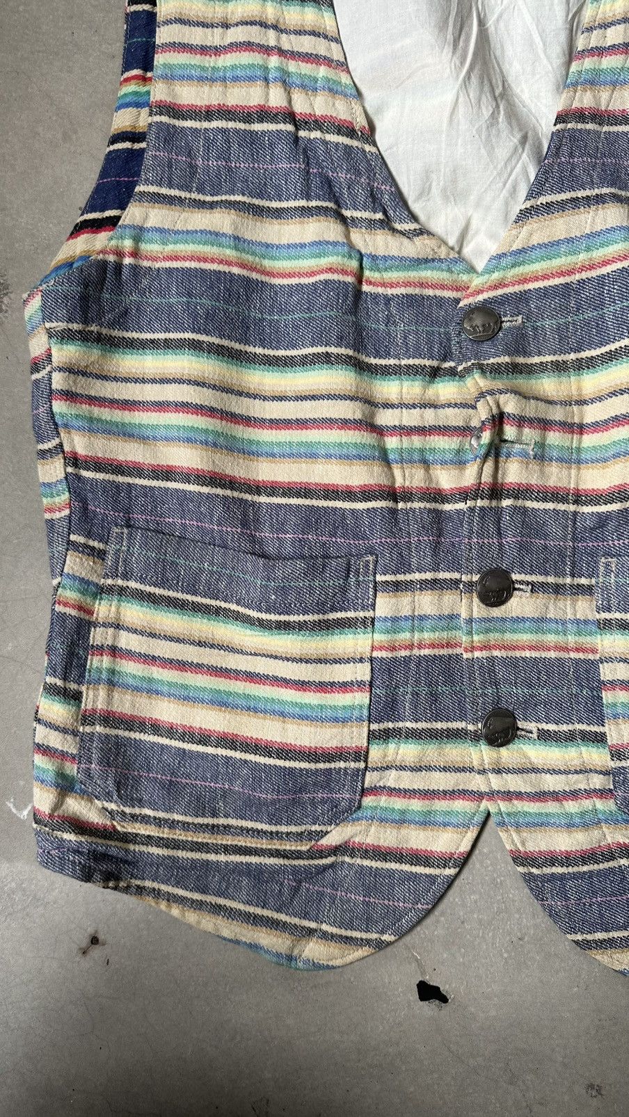 Japanese Brand POWER TO THE PEAOPLE CULTURE MIX AZTEC VEST Size 38R - 2 Thumbnail