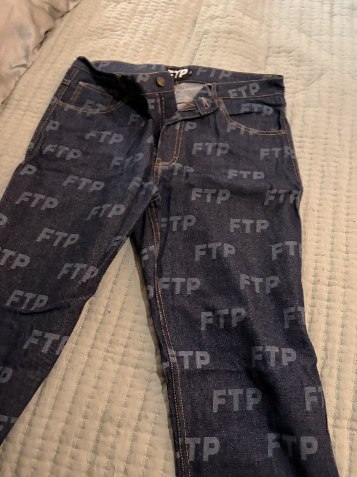 Fuck The Population FTP All Over Denim Size US 34 / EU 50 - 1 Thumbnail