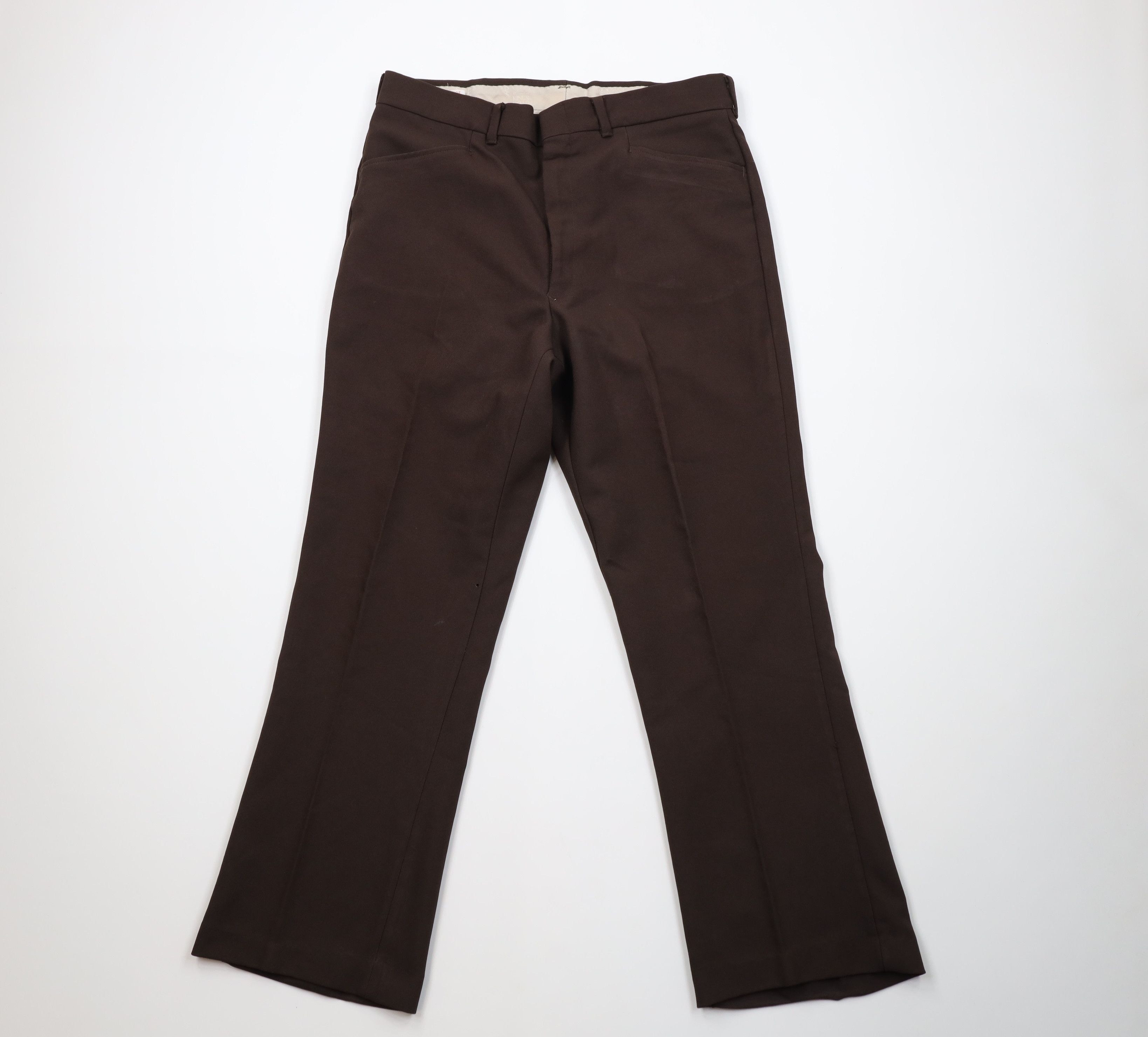 Vintage Vintage 70s Streetwear Bell Bottoms Chino Pants Brown USA Size US 36 / EU 52 - 1 Thumbnail