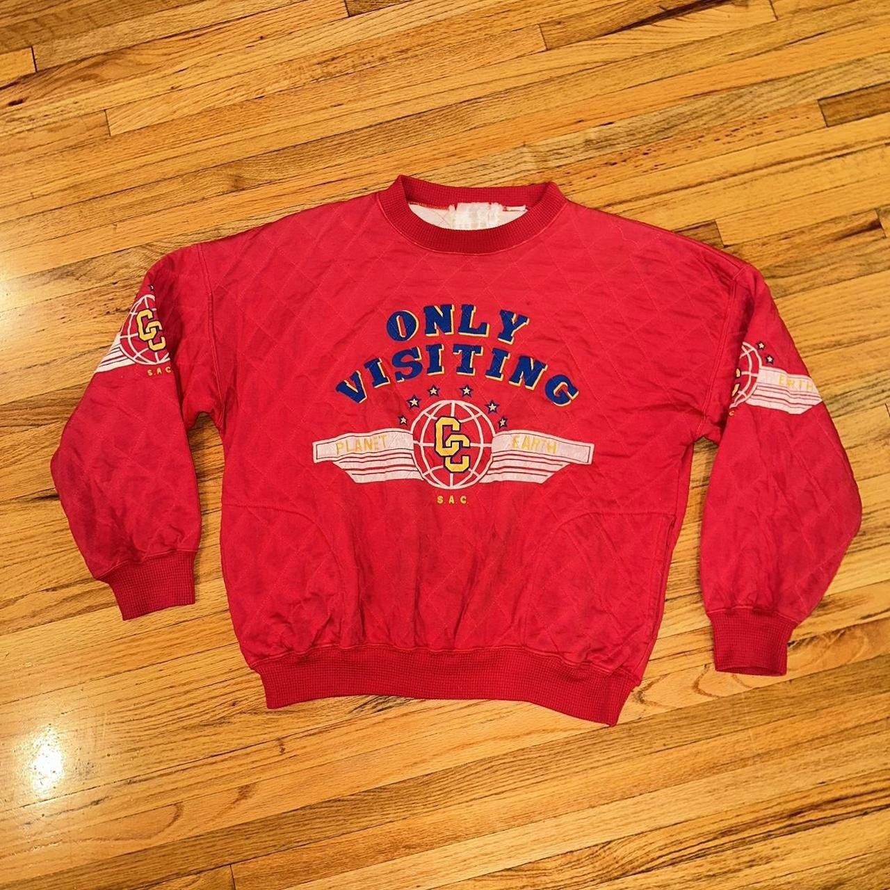 Vintage Vintage S.A.C Only Visiting Planet Earth Sweatshirt Size US M / EU 48-50 / 2 - 1 Thumbnail