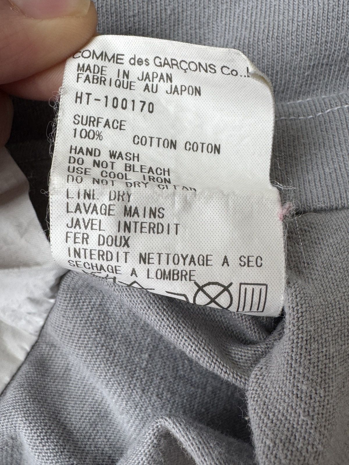Comme des Garcons Homme Comme Des Garcons Homme “CdGH” Red Logo Gray Tee AD1999 Size US L / EU 52-54 / 3 - 6 Thumbnail