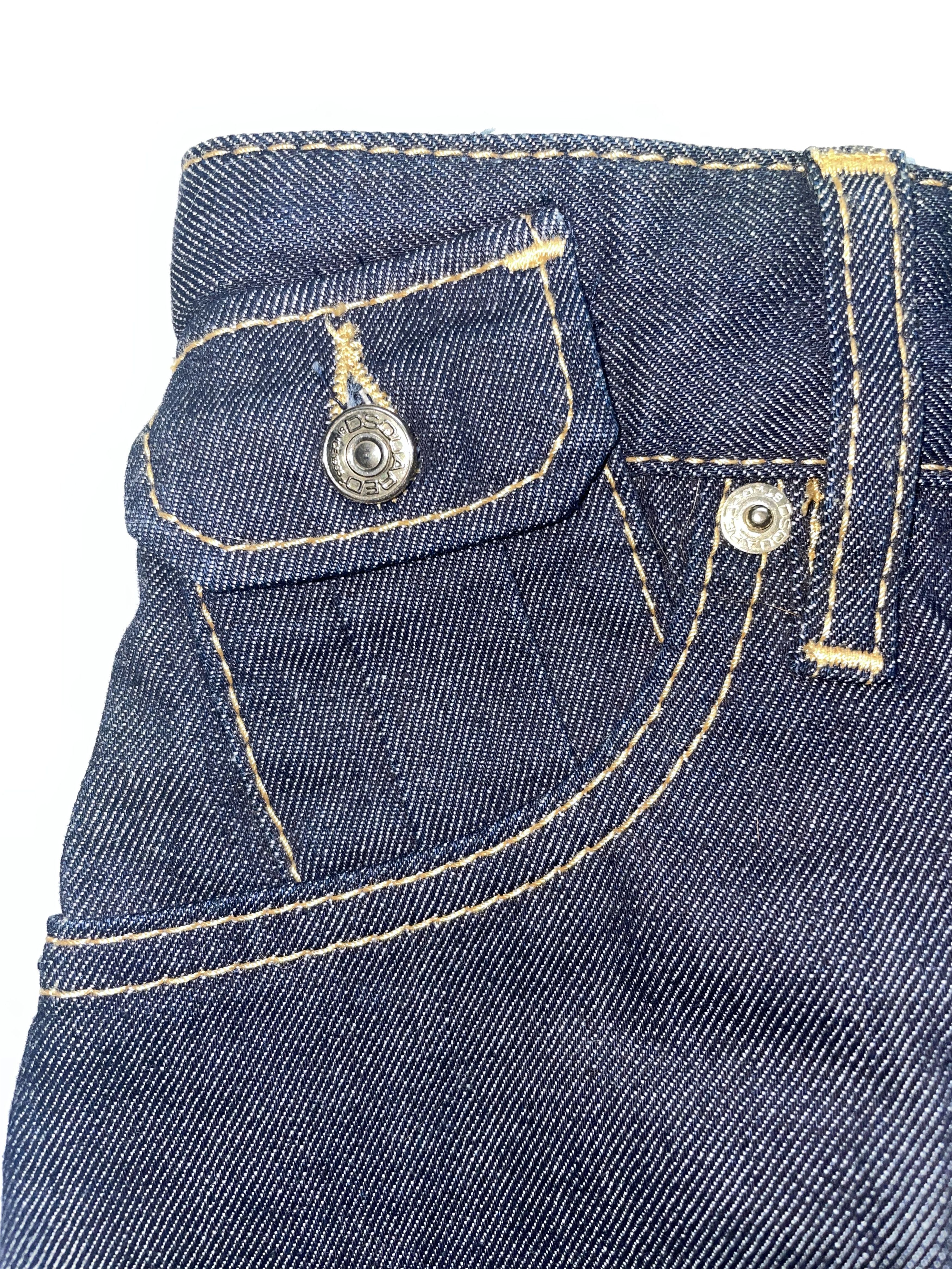 Blue Denim Jean Mid-length Skirt - Size EU36 UK4 2XSmall