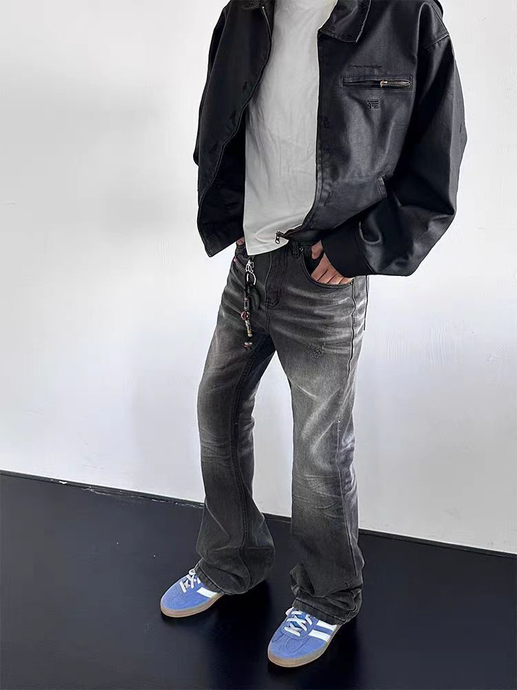 Japanese Brand × Vintage Vintage street washed and aged micro flare black jeans Size US 32 / EU 48 - 2 Thumbnail