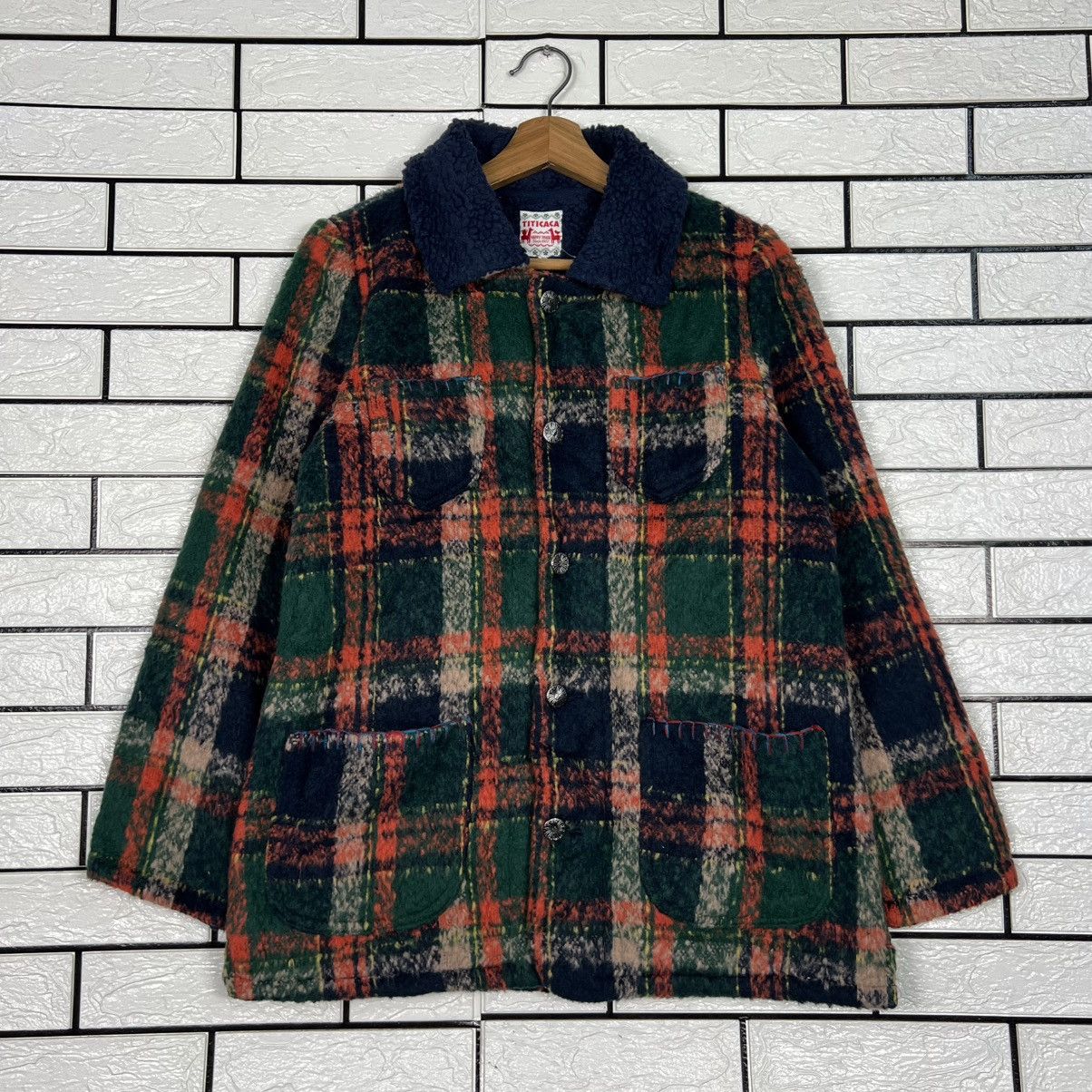Japanese Brand NWT TITICACA Colorful Checked Fleece Jacket #4128-C188 Size US S / EU 44-46 / 1 - 1 Thumbnail