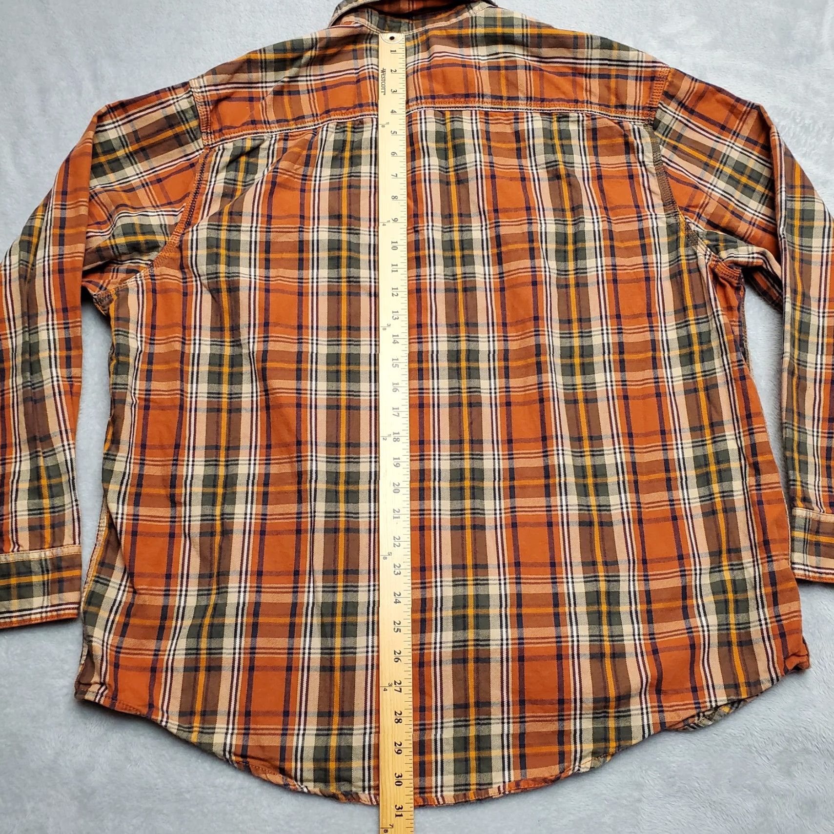 Vintage G.H. Bass Shirt Mens 2XL Orange Plaid Twill 100% Cotton Long Sleeve Casual Cabin Button-Up Shirt Mens Size US XXL / EU 58 / 5 - 7 Thumbnail
