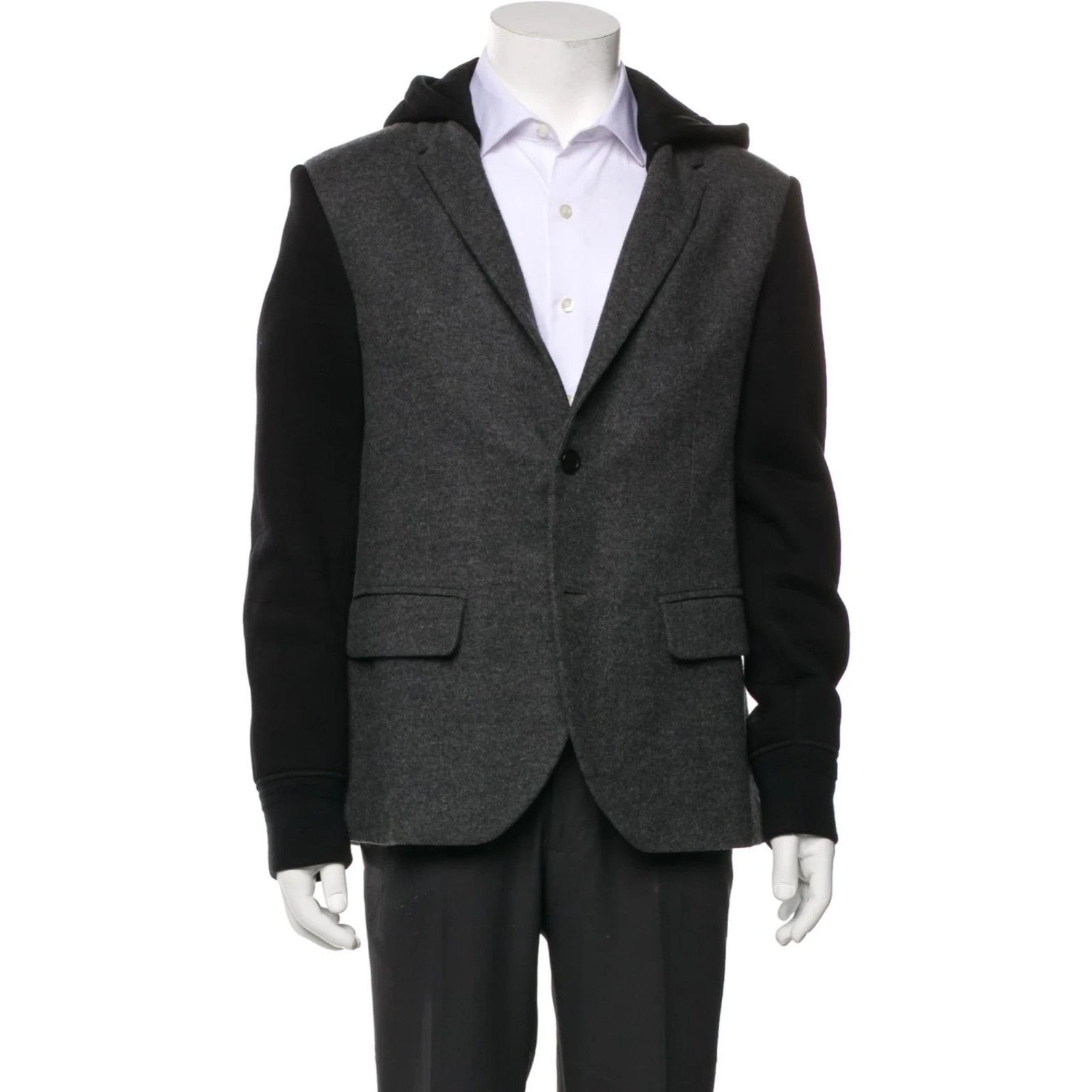 Neil Barrett Neil Barett Men's Gray Hooded Blazer Jacket Size 50 Size US M / EU 48-50 / 2 - 1 Thumbnail