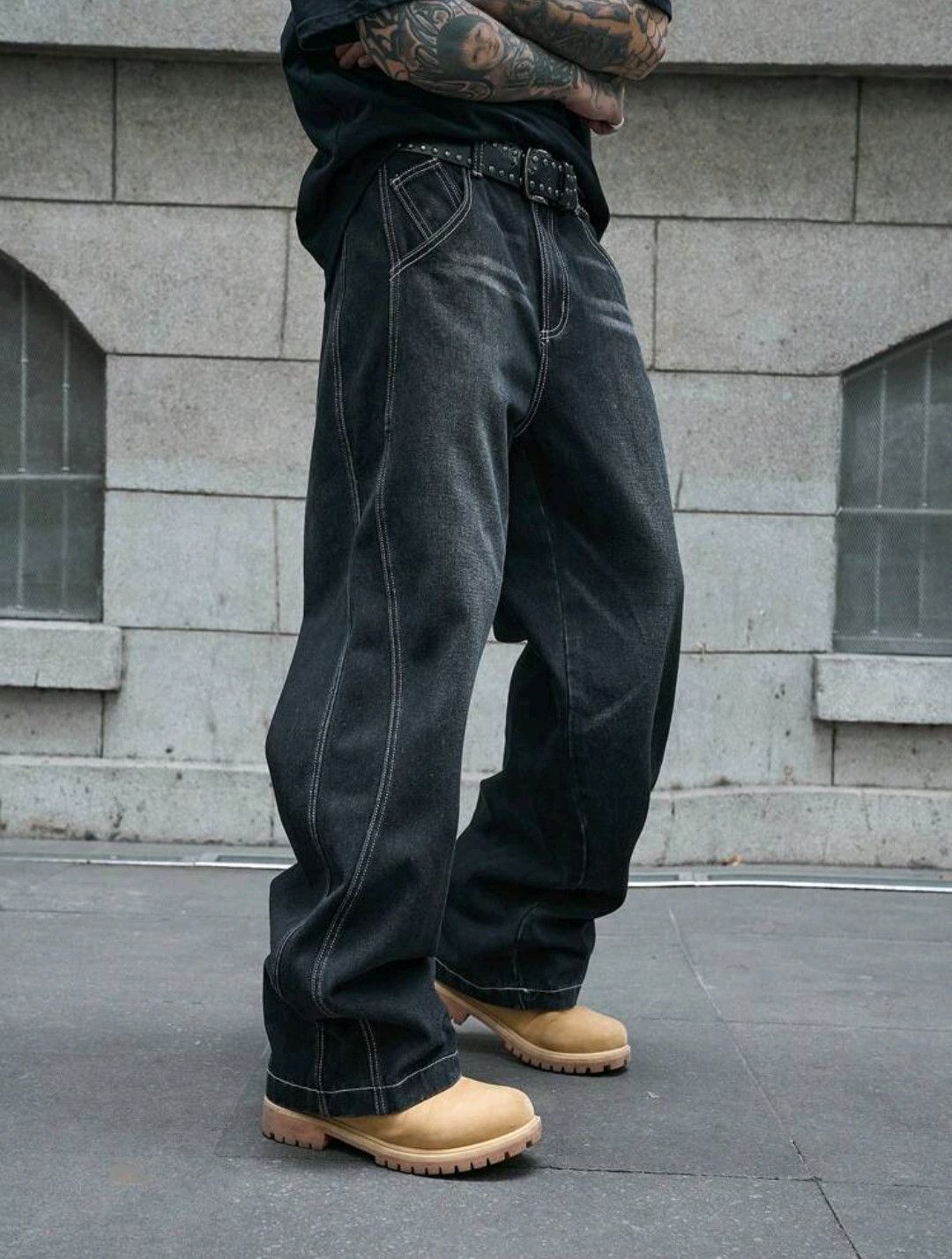 Japanese Brand × Jean Loose Fit Wide Leg Casual Denim Pants Size US 39 - 2 Thumbnail