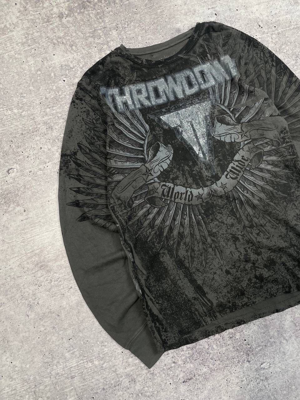 Affliction Vintage Throwdown By Affliction AOP Skull Long Sleeve Y2K Size US M / EU 48-50 / 2 - 2 Thumbnail