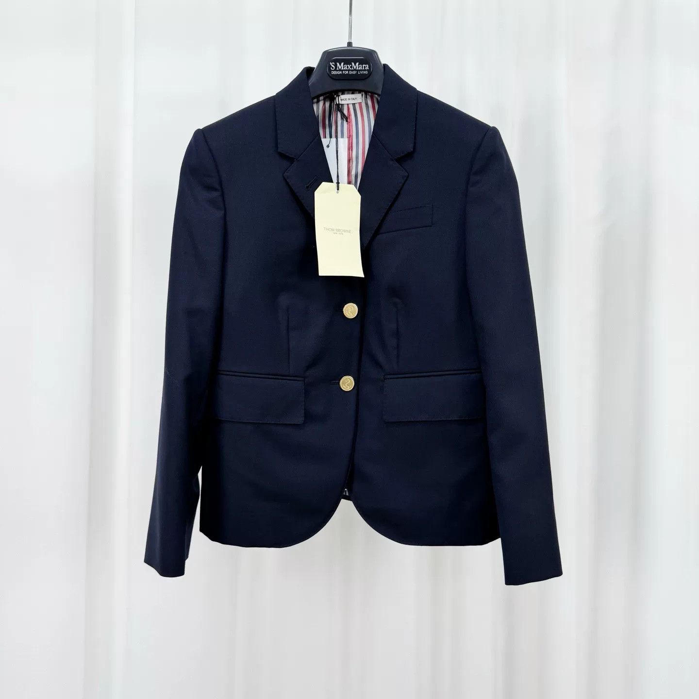 Thom Browne thom browne navy wool blazer with gold buttons Size US M / EU 48-50 / 2 - 1 Thumbnail
