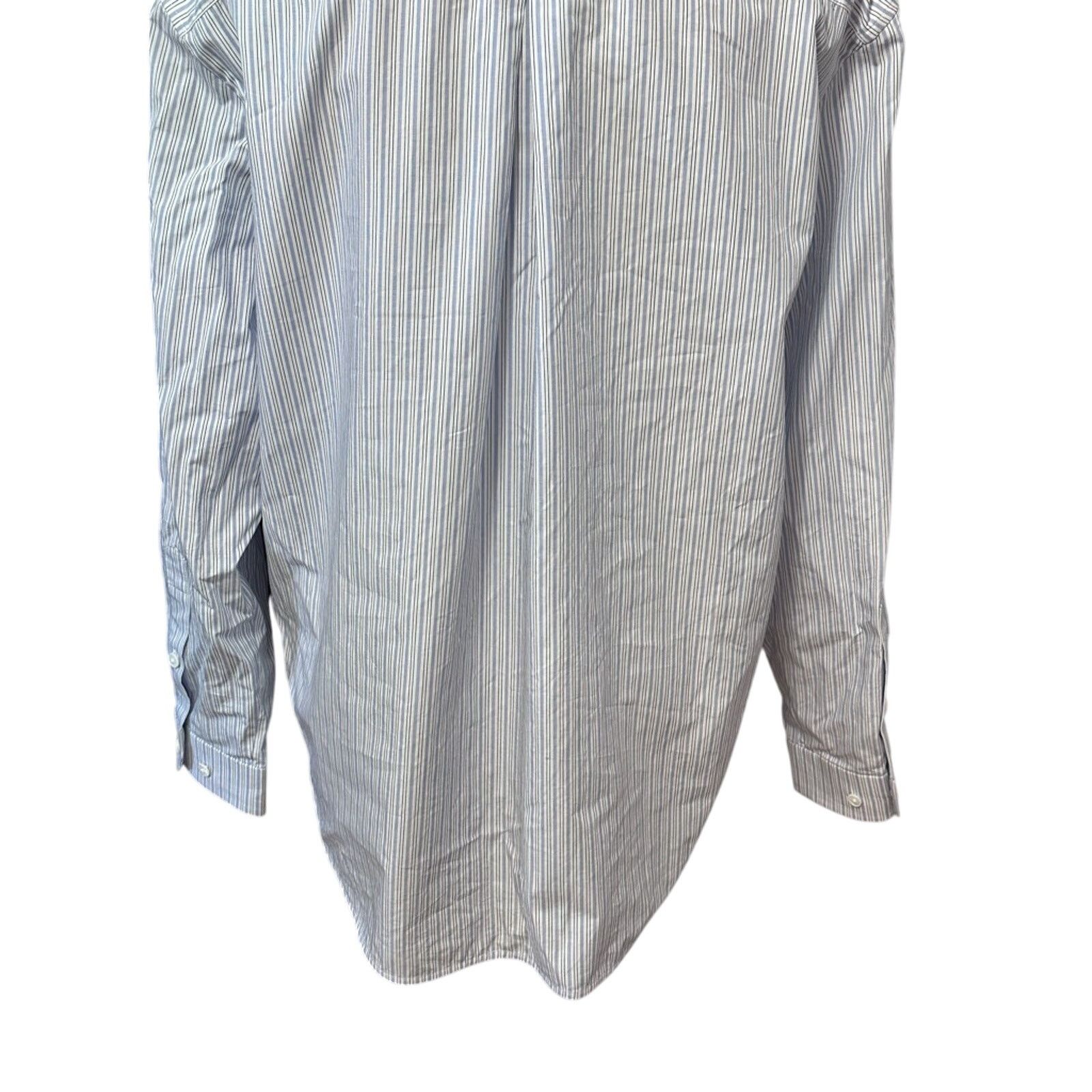 Other Nancyavally Women Button Up Shirt Blue Striped Long Sleeve S Size S / US 4 / IT 40 - 6 Thumbnail